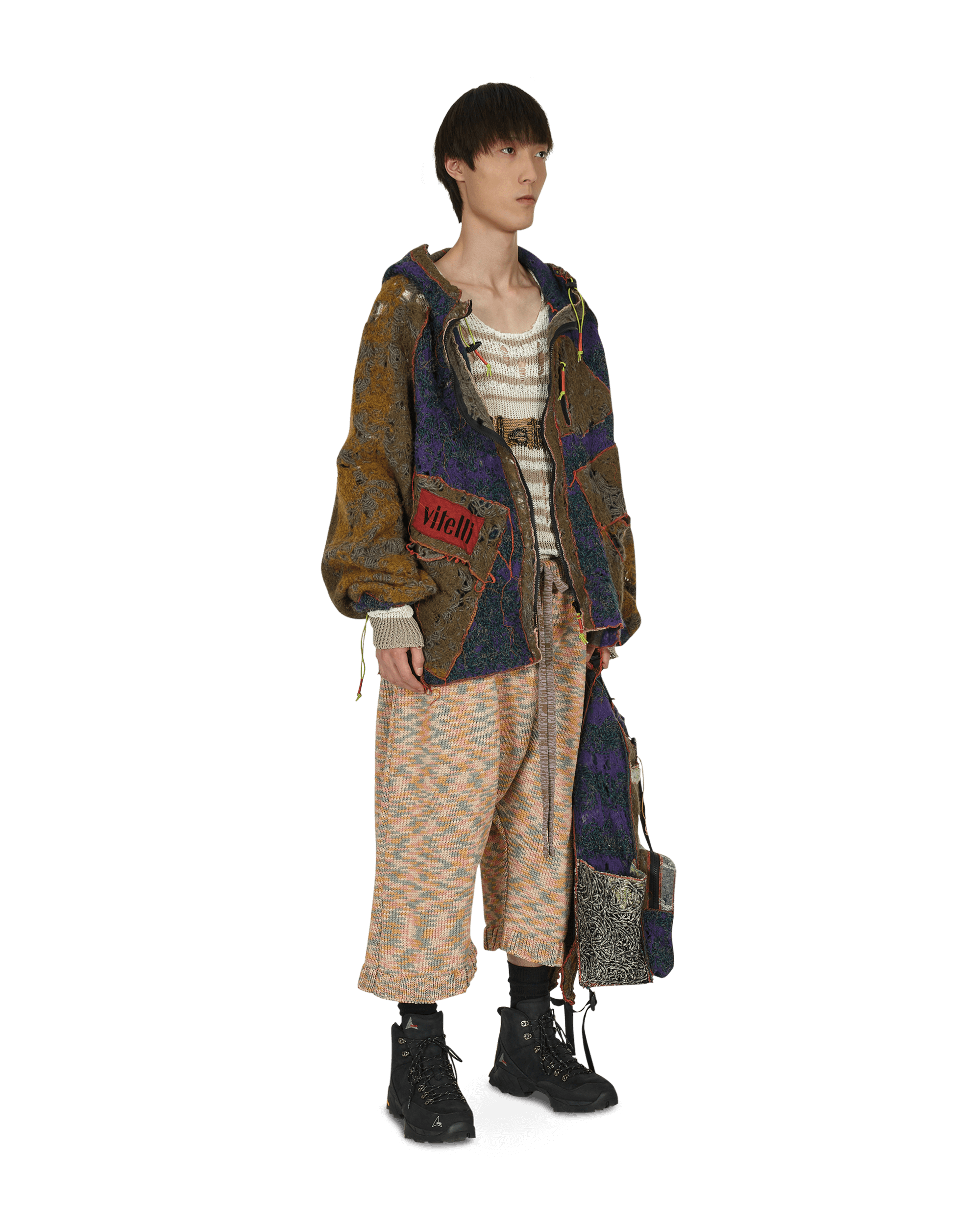 Vitelli Chaga Reverse Logo Stitch Sweater Grey/White Knitwears Sweaters SS22OKT010 008