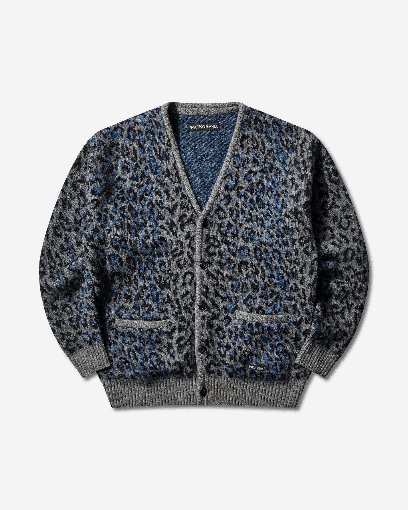 WACKO MARIA Leopard Mohair Cardigan Gray Knitwears Cardigans 25FW-WMK-KN08 GRAY