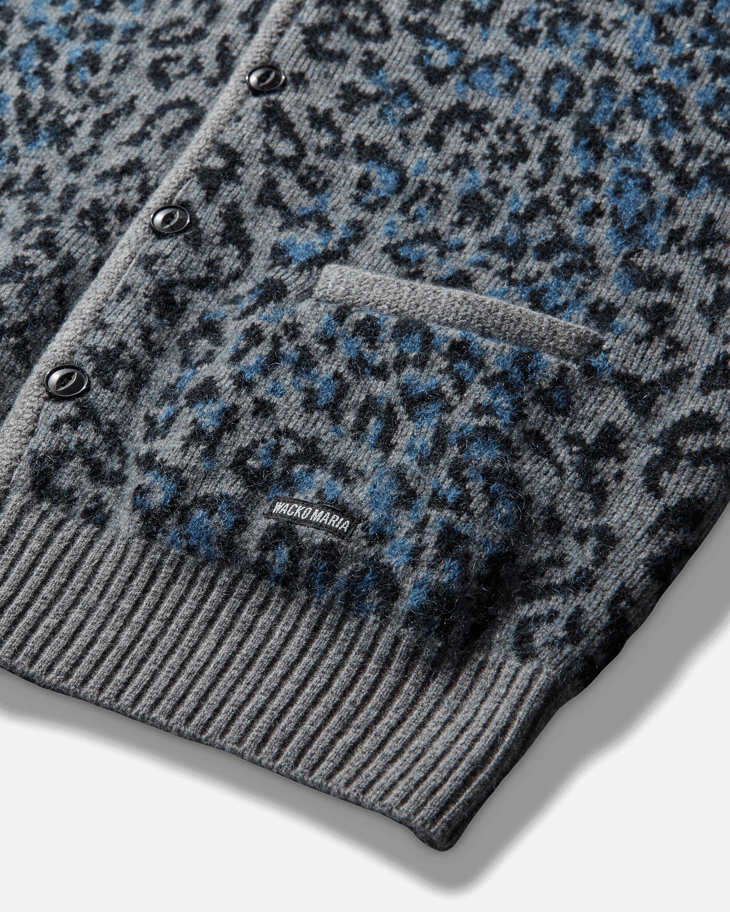 WACKO MARIA Leopard Mohair Cardigan Gray Knitwears Cardigans 25FW-WMK-KN08 GRAY