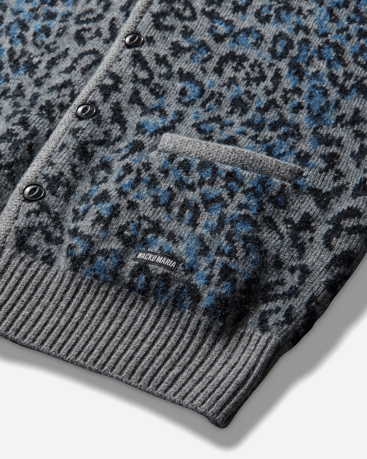 WACKO MARIA Leopard Mohair Cardigan Gray Knitwears Cardigans 25FW-WMK-KN08 GRAY