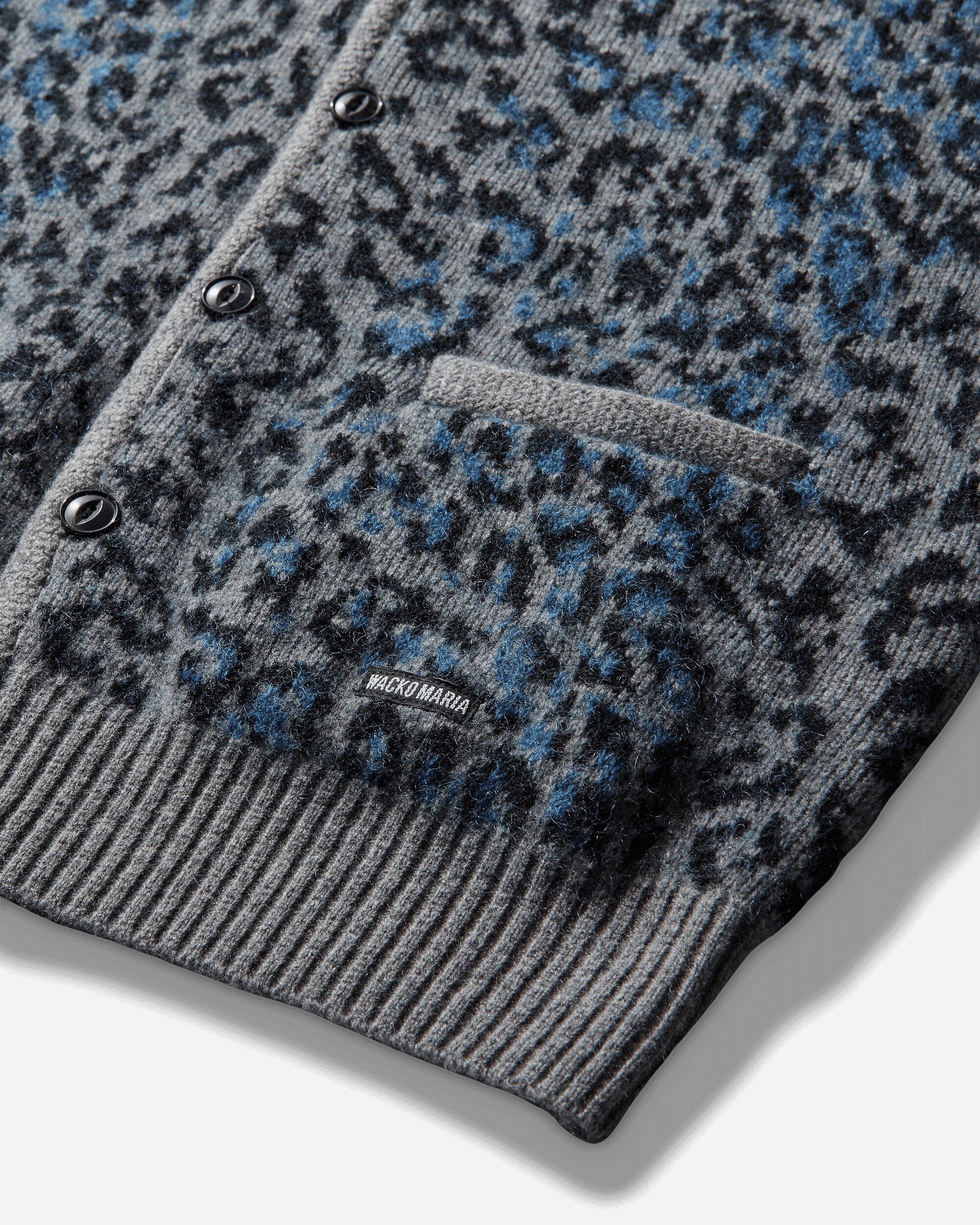 WACKO MARIA Leopard Mohair Cardigan Gray Knitwears Cardigans 25FW-WMK-KN08 GRAY
