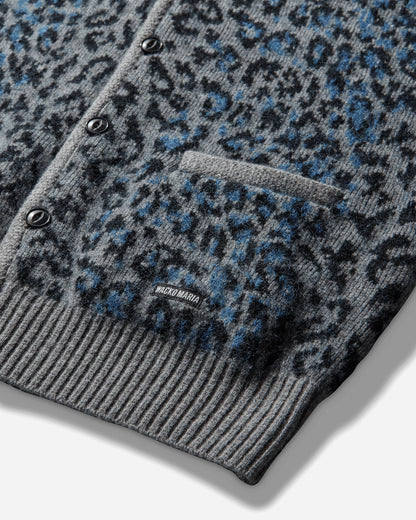 WACKO MARIA Leopard Mohair Cardigan Gray Knitwears Cardigans 25FW-WMK-KN08 GRAY