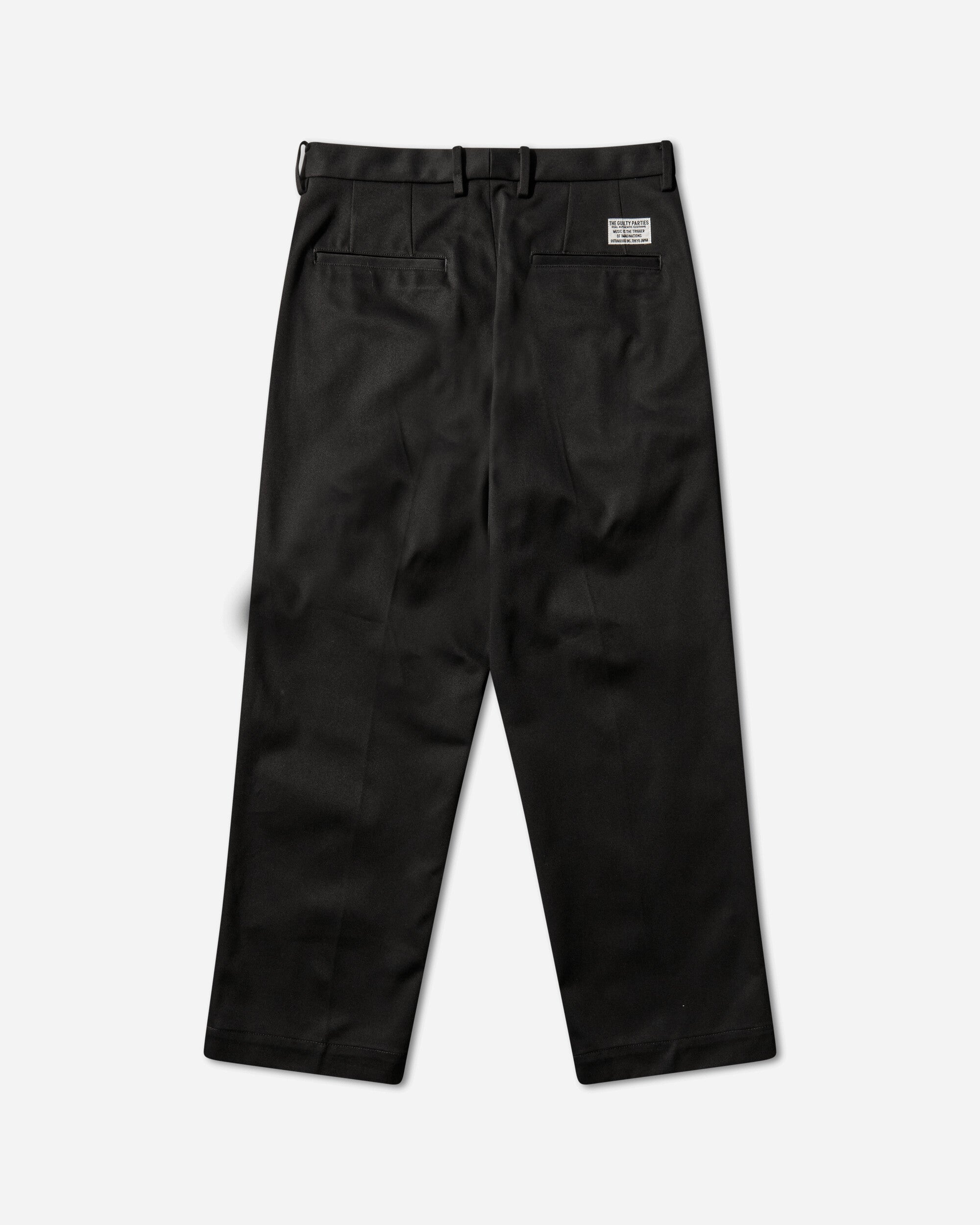WACKO MARIA Double Pleated Chino Trousers  Type 1 Black Pants Casual 25FW-WMP-PT01 BLACK