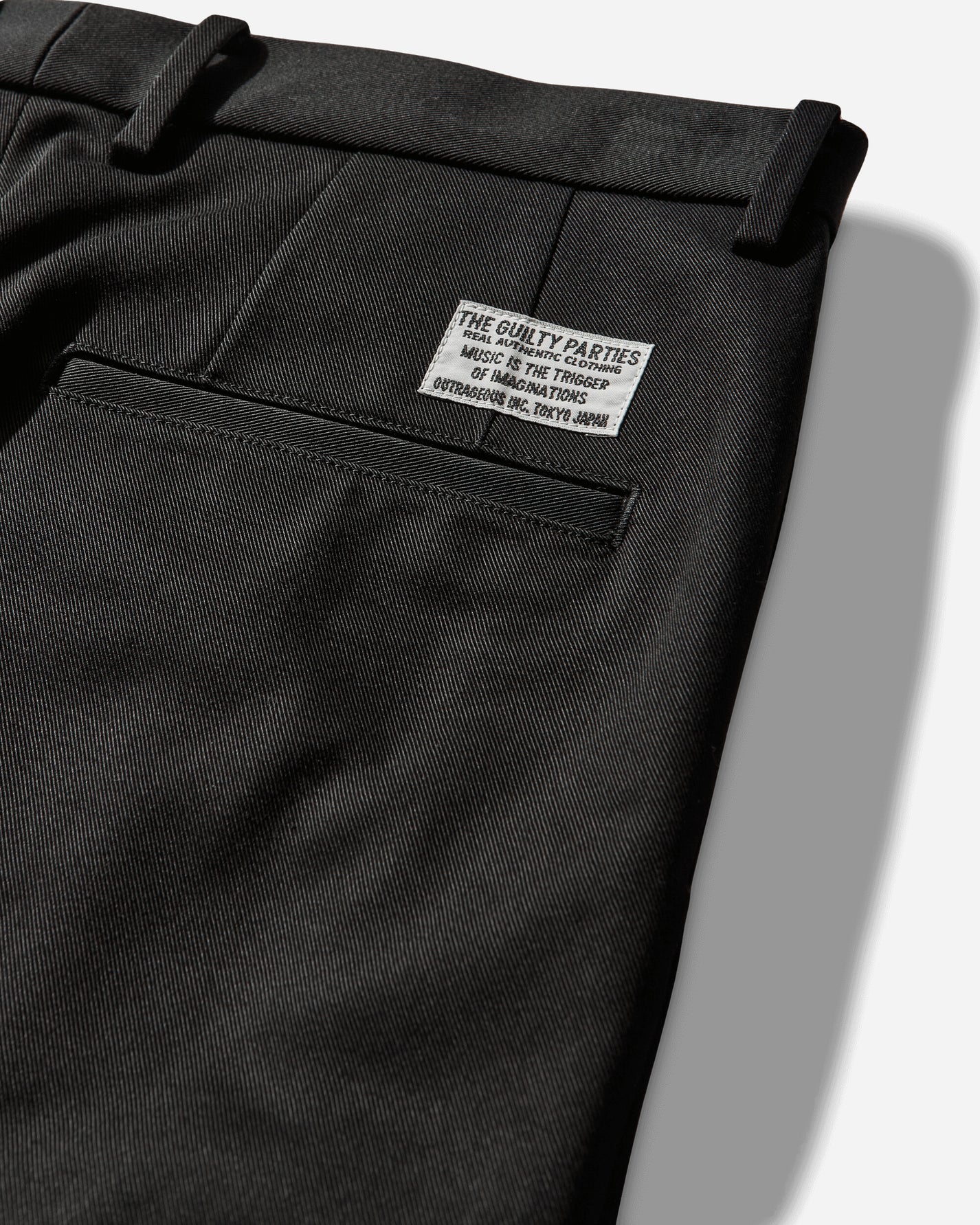 WACKO MARIA Double Pleated Chino Trousers  Type 1 Black Pants Casual 25FW-WMP-PT01 BLACK