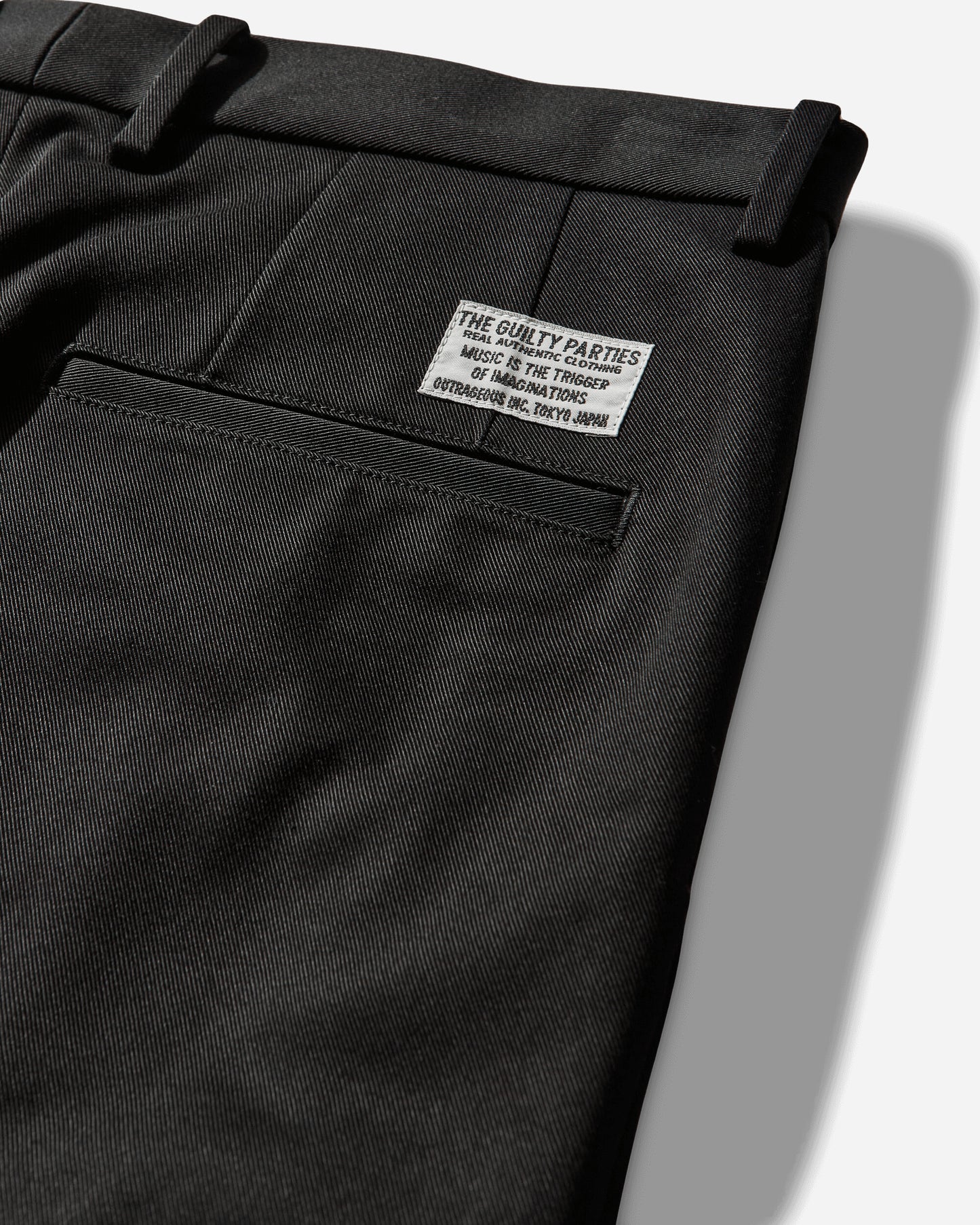 WACKO MARIA Double Pleated Chino Trousers  Type 1 Black Pants Casual 25FW-WMP-PT01 BLACK