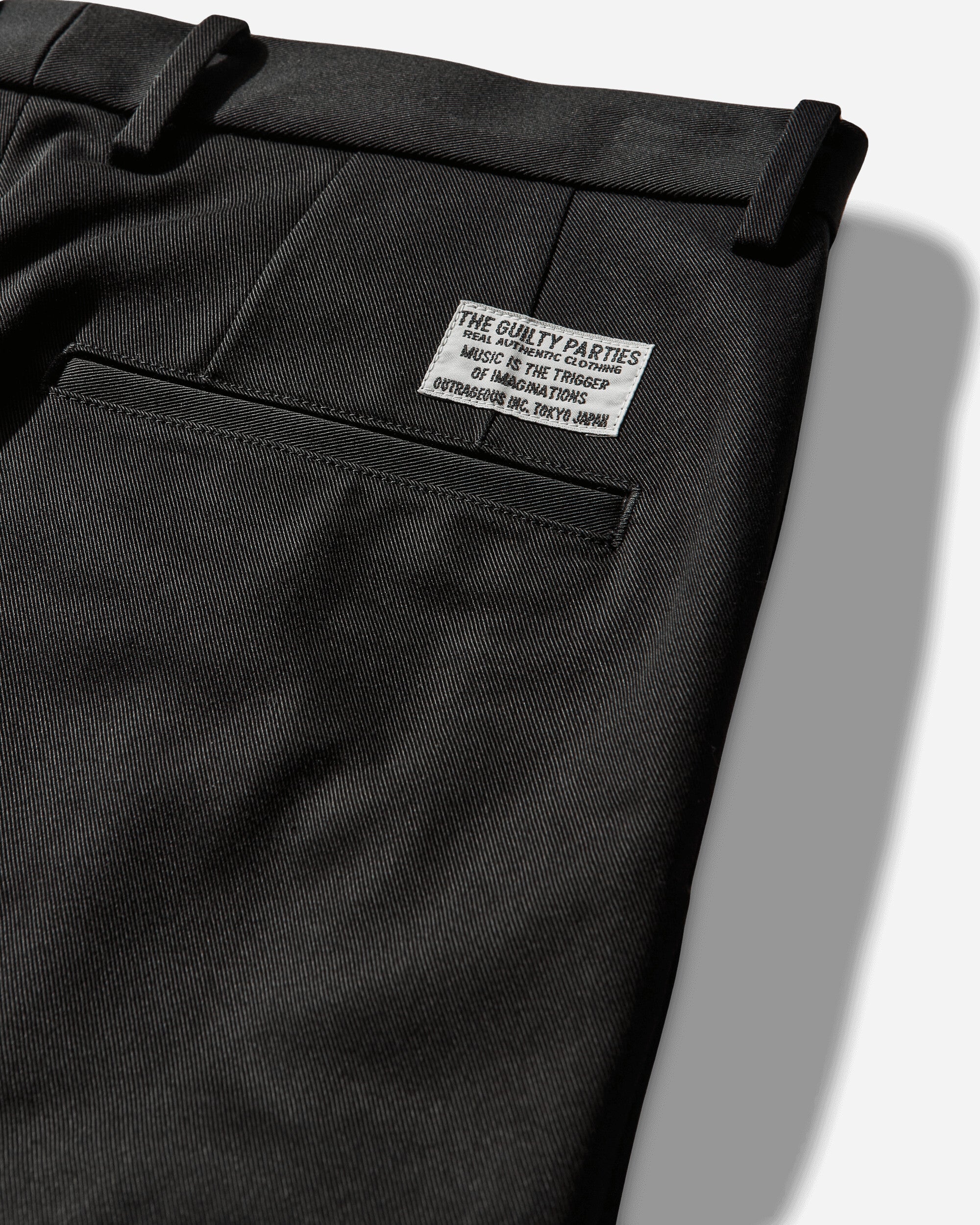 WACKO MARIA Double Pleated Chino Trousers  Type 1 Black Pants Casual 25FW-WMP-PT01 BLACK