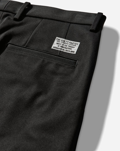 WACKO MARIA Double Pleated Chino Trousers  Type 1 Black Pants Casual 25FW-WMP-PT01 BLACK