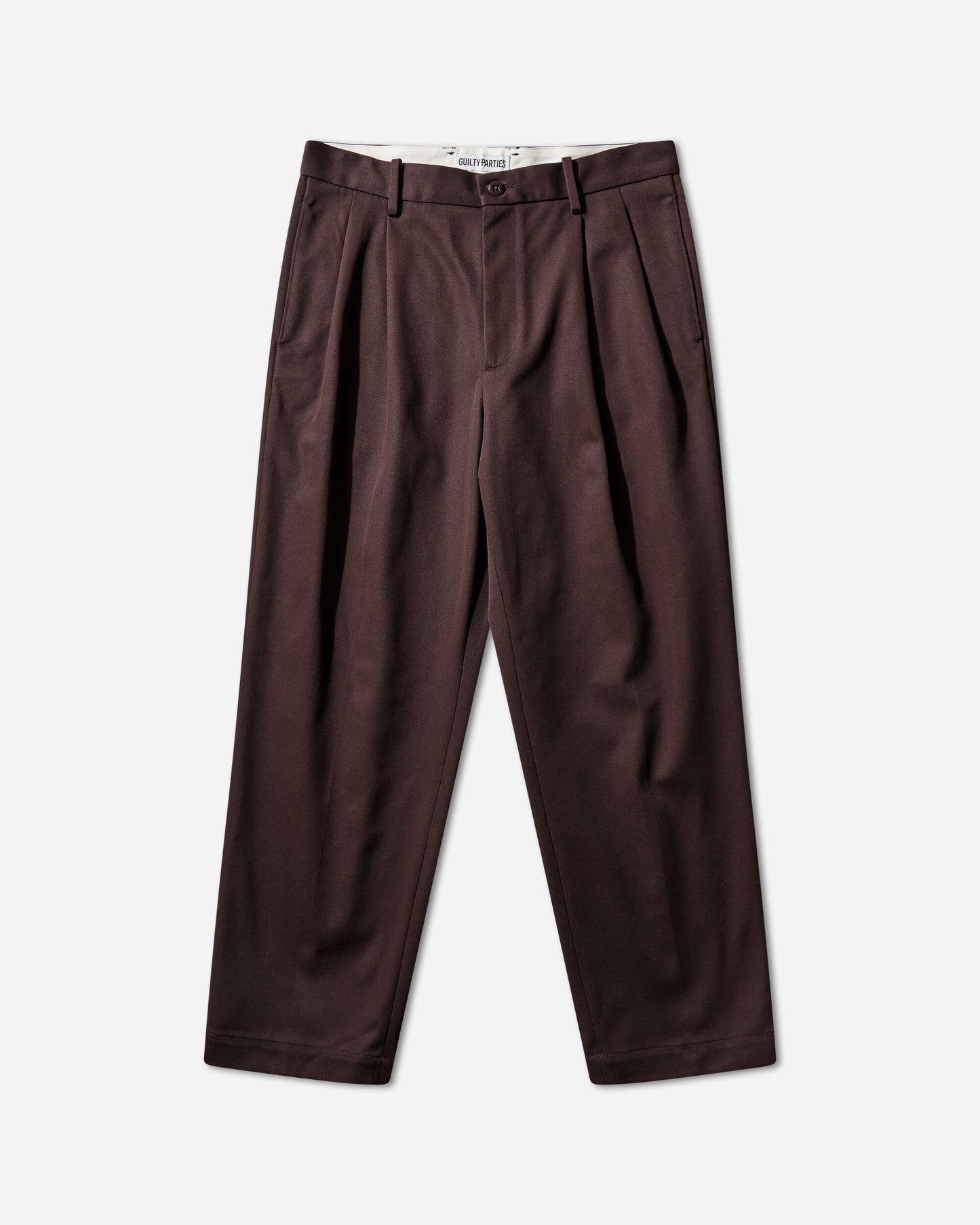 WACKO MARIA Double Pleated Chino Trousers  Type 1 Burgundy Pants Casual 25FW-WMP-PT01 BURGUNDY
