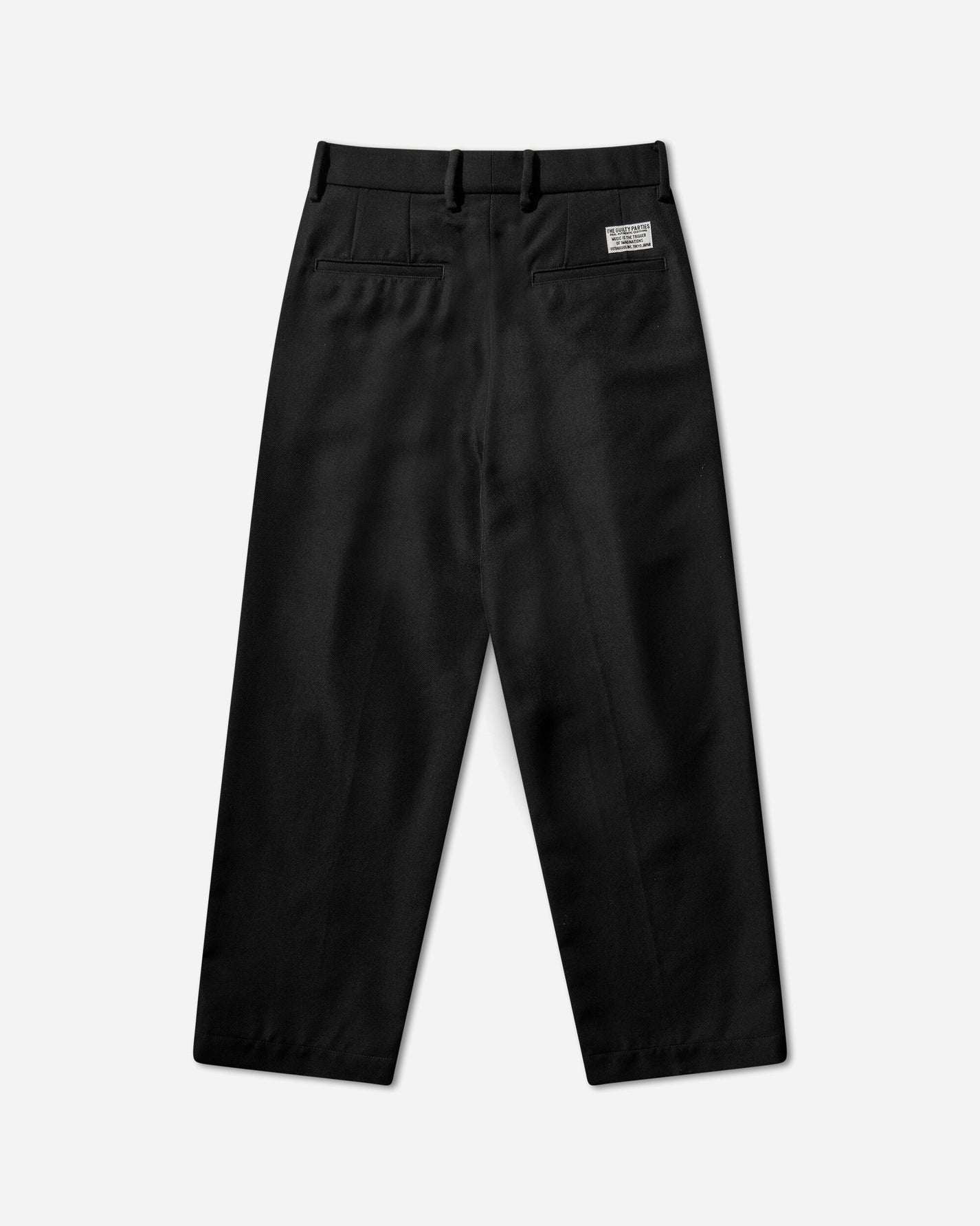 WACKO MARIA Double Pleated Chino Trousers  Type 2 Black Pants Casual 25FW-WMP-PT02 BLACK