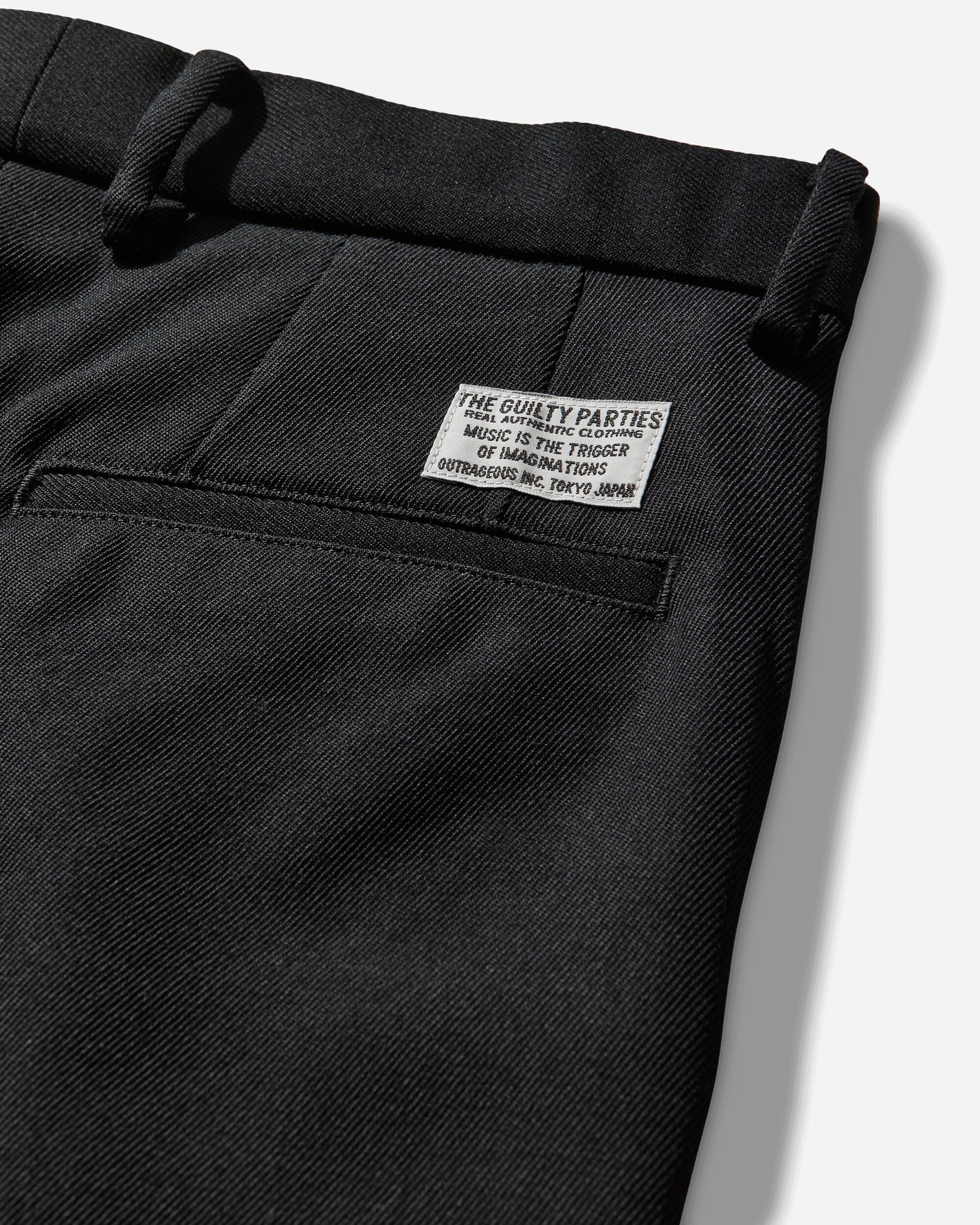 WACKO MARIA Double Pleated Chino Trousers  Type 2 Black Pants Casual 25FW-WMP-PT02 BLACK