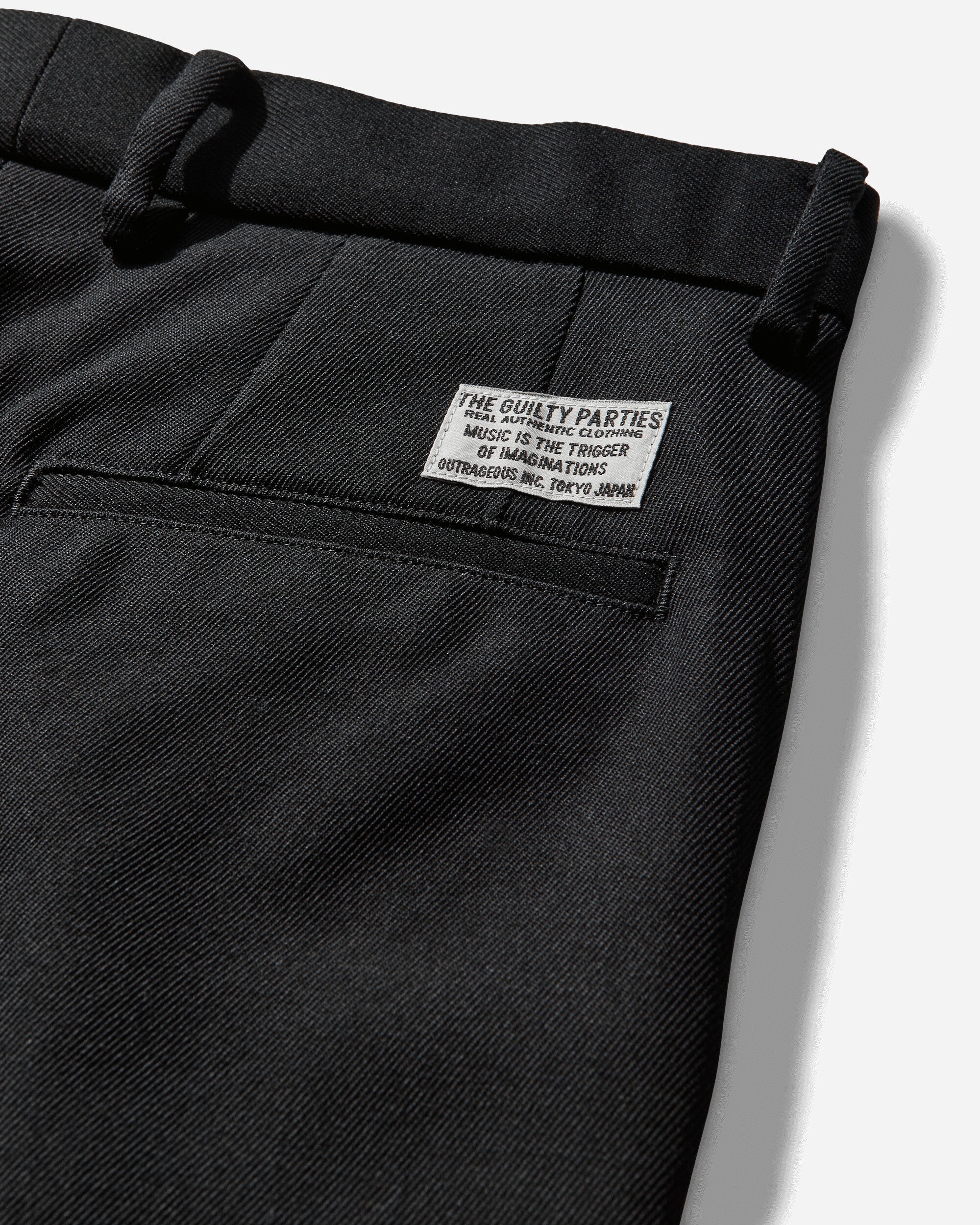 WACKO MARIA Double Pleated Chino Trousers  Type 2 Black Pants Casual 25FW-WMP-PT02 BLACK
