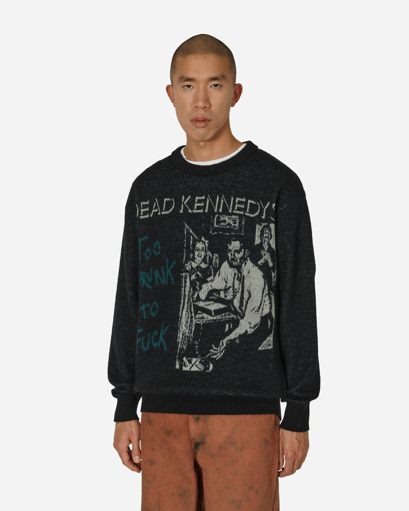 WACKO MARIA Dead Kennedys Mohair Knit Jacquard Sweater Black