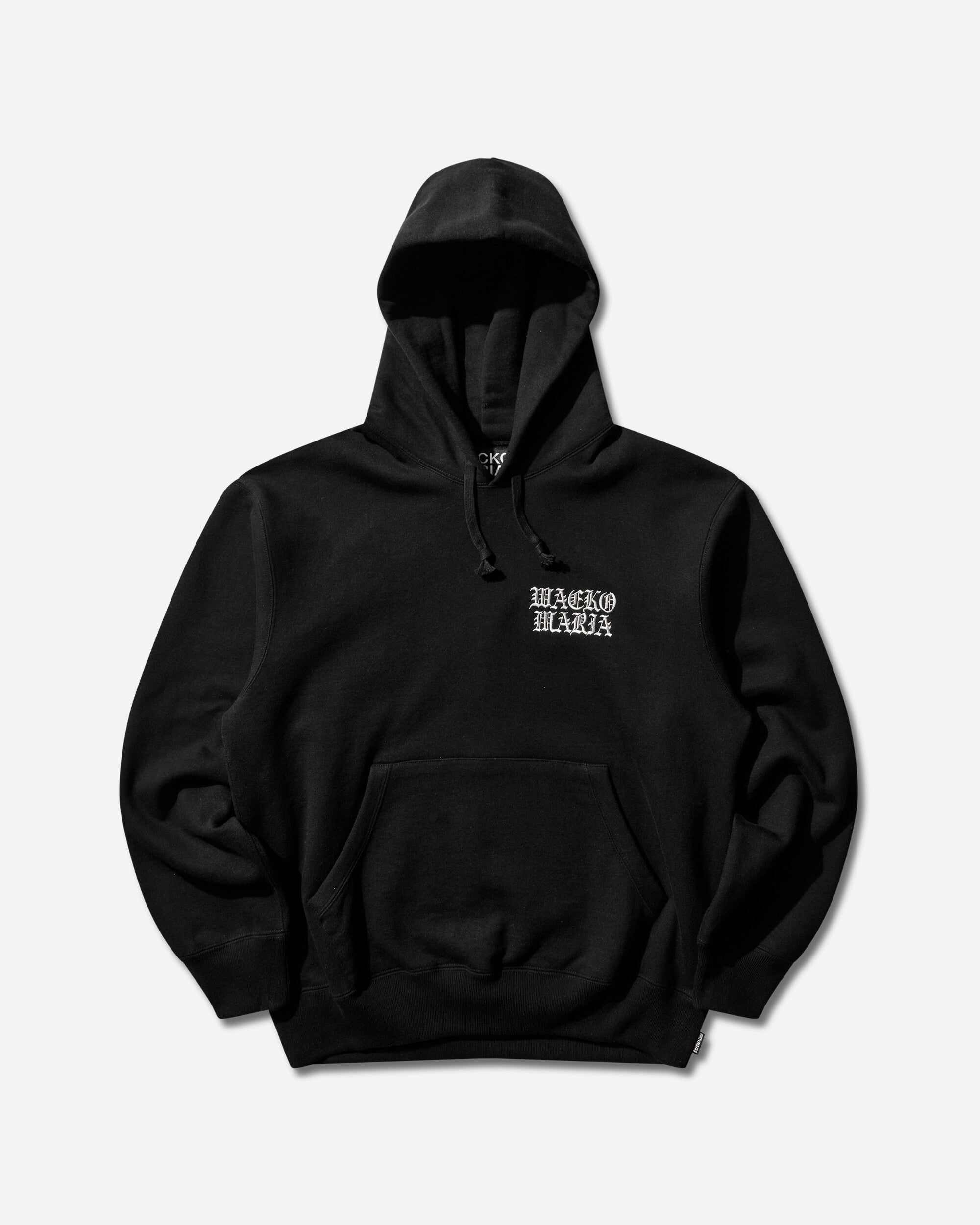 WACKO MARIA Heavy Weight Pullover Hooded Sweat Shirt  Type 1 Black Sweatshirts Hoodies 25FW-WMC-SS03 BLACK