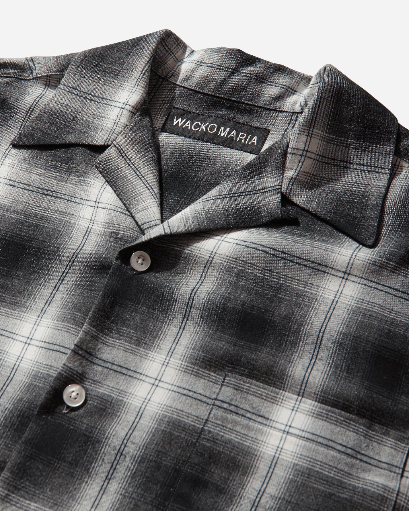 WACKO MARIA Ombre Check Open Collar Shirt L/S (Type-1) Gray Shirts Longsleeve Shirt 26SS-WMS-OC11 GRAY