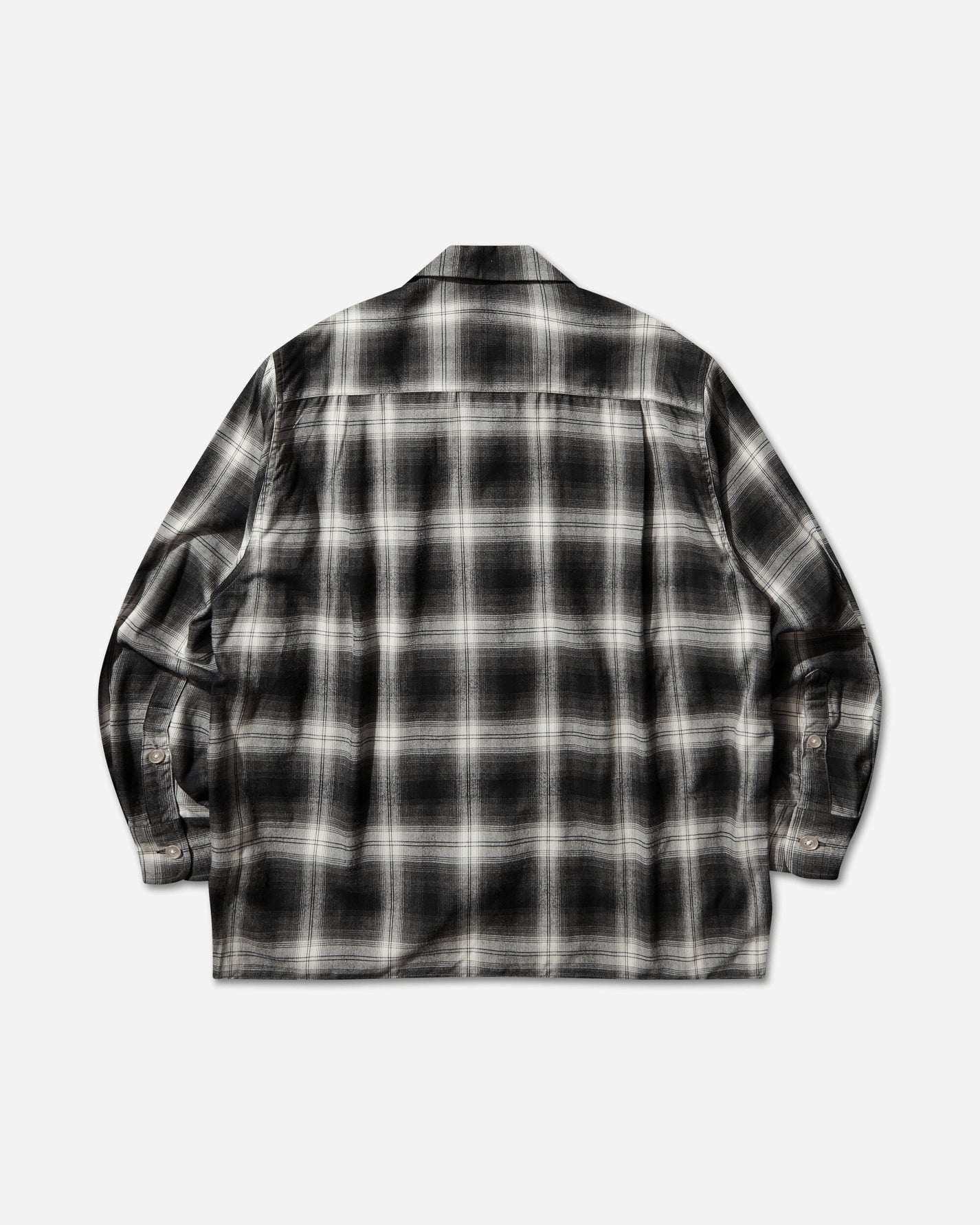 WACKO MARIA Ombre Check Open Collar Shirt L/S (Type-1) Gray Shirts Longsleeve Shirt 26SS-WMS-OC11 GRAY