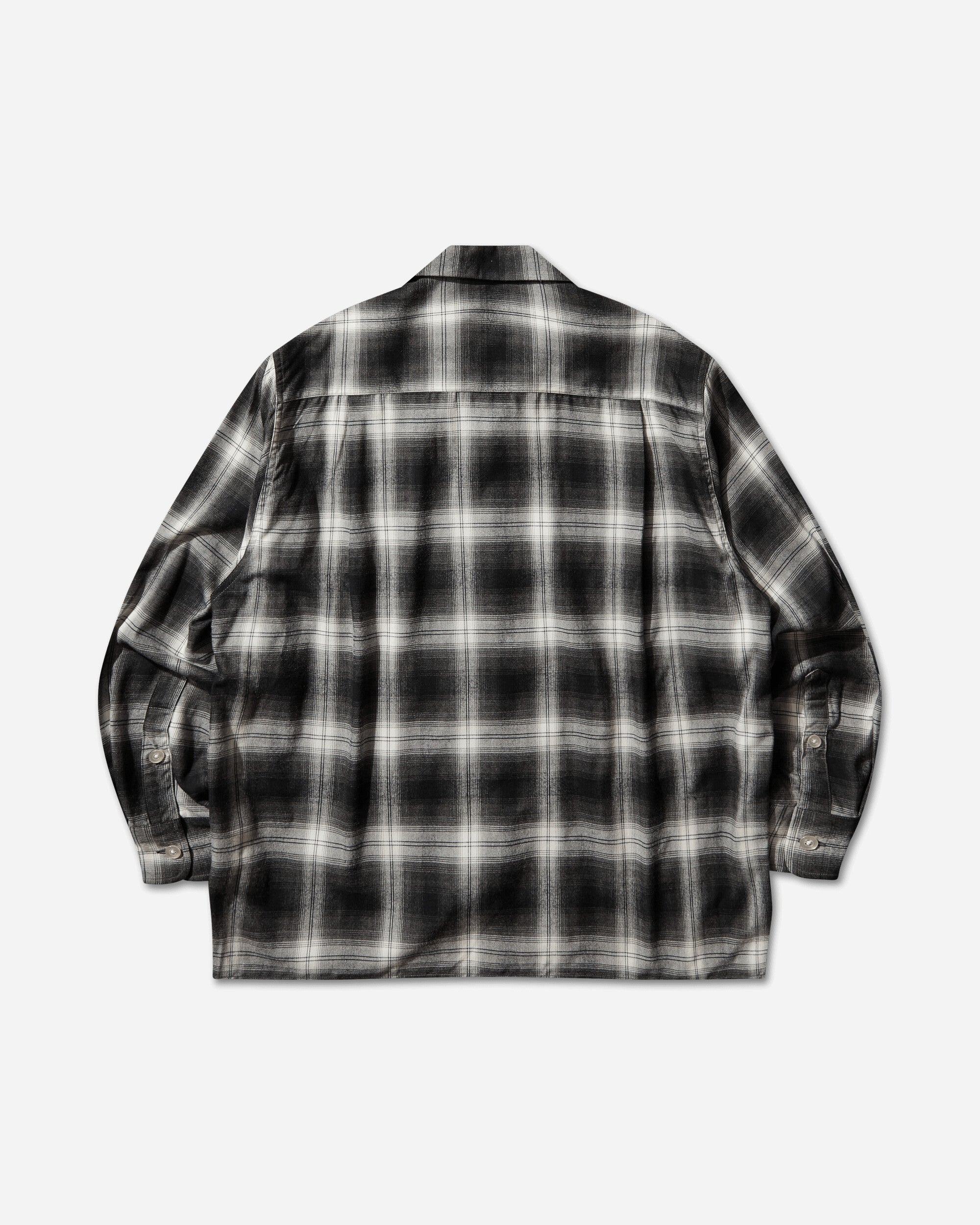 WACKO MARIA Ombre Check Open Collar Shirt L/S (Type-1) Gray Shirts Longsleeve Shirt 26SS-WMS-OC11 GRAY