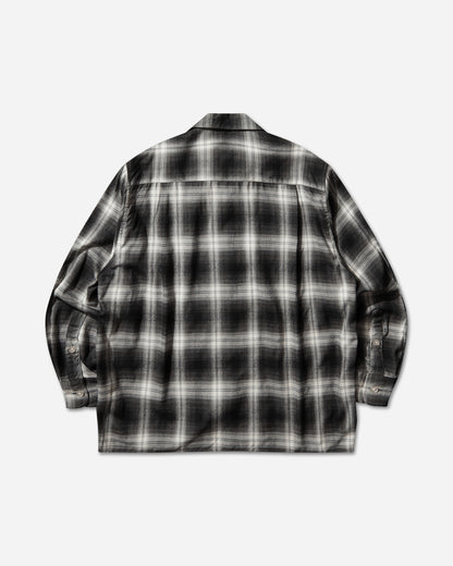 WACKO MARIA Ombre Check Open Collar Shirt L/S (Type-1) Gray Shirts Longsleeve Shirt 26SS-WMS-OC11 GRAY
