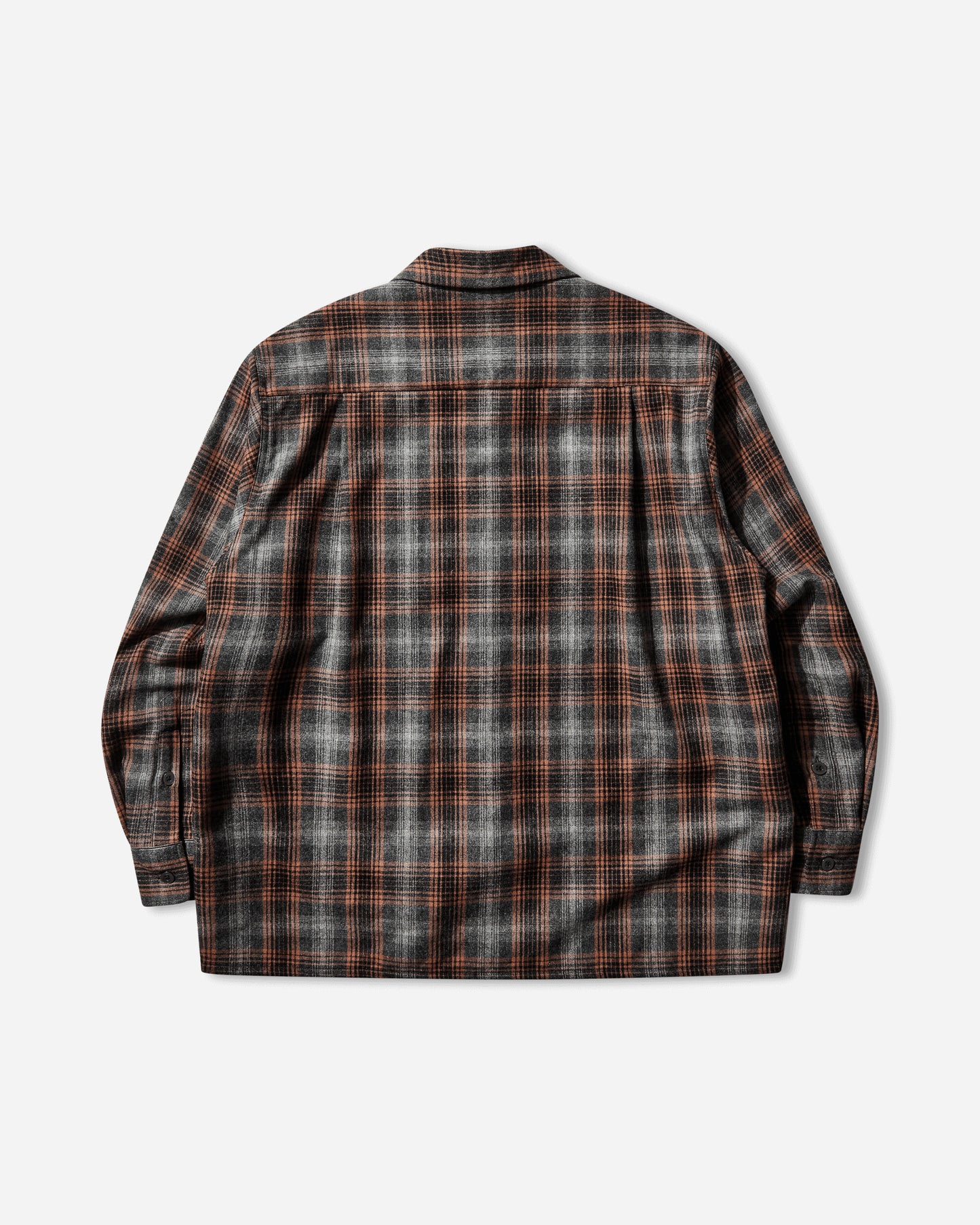 WACKO MARIA Wool Ombre Check Open Collar Shirt Ls  Type 2 Gray Orange Shirts Longsleeve Shirt 25FW-WMS-PE02 GRAY-ORANGE