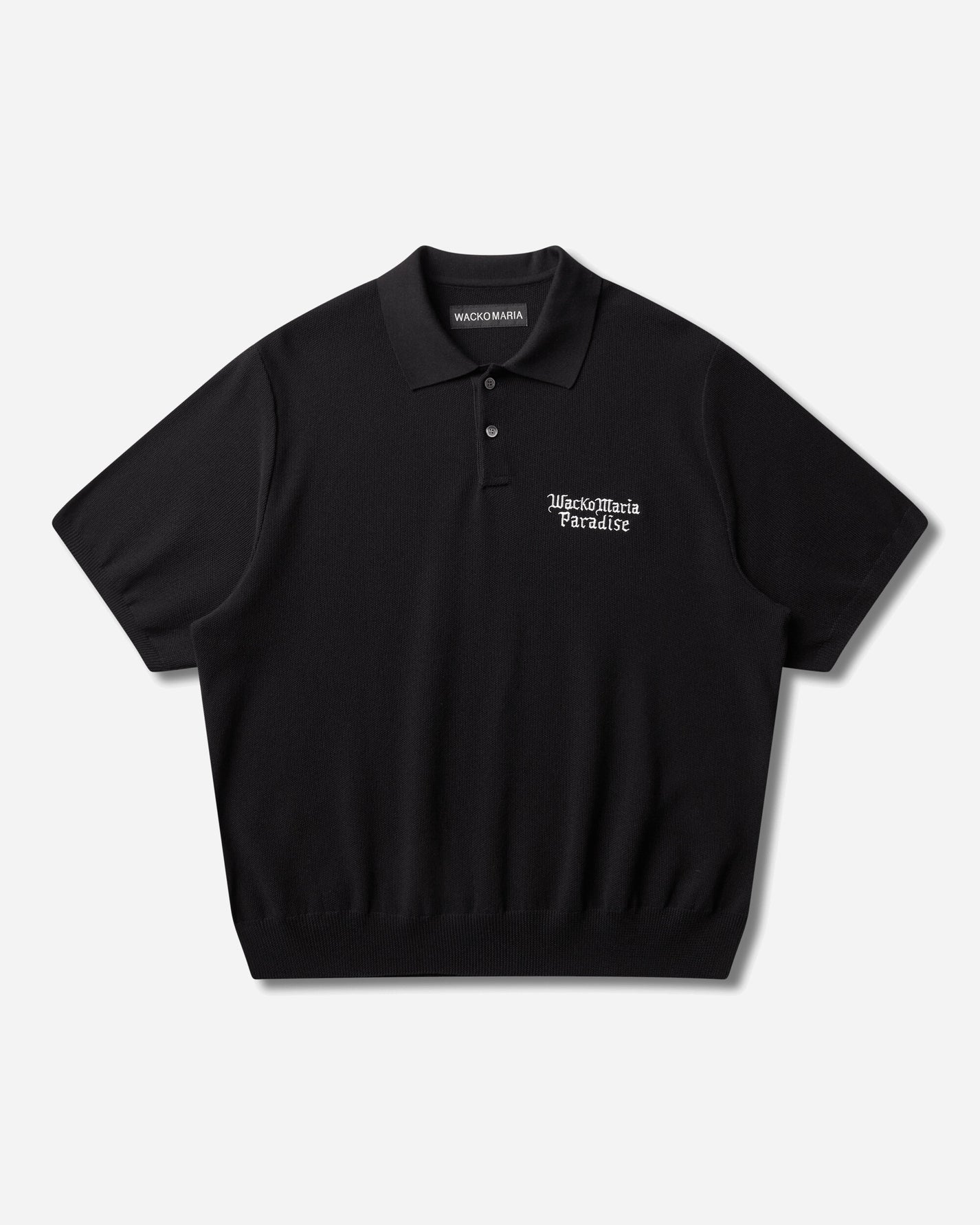 WACKO MARIA Knit Polo Shirt Black T-Shirts Polo 26SS-WMK-KN06 BLACK