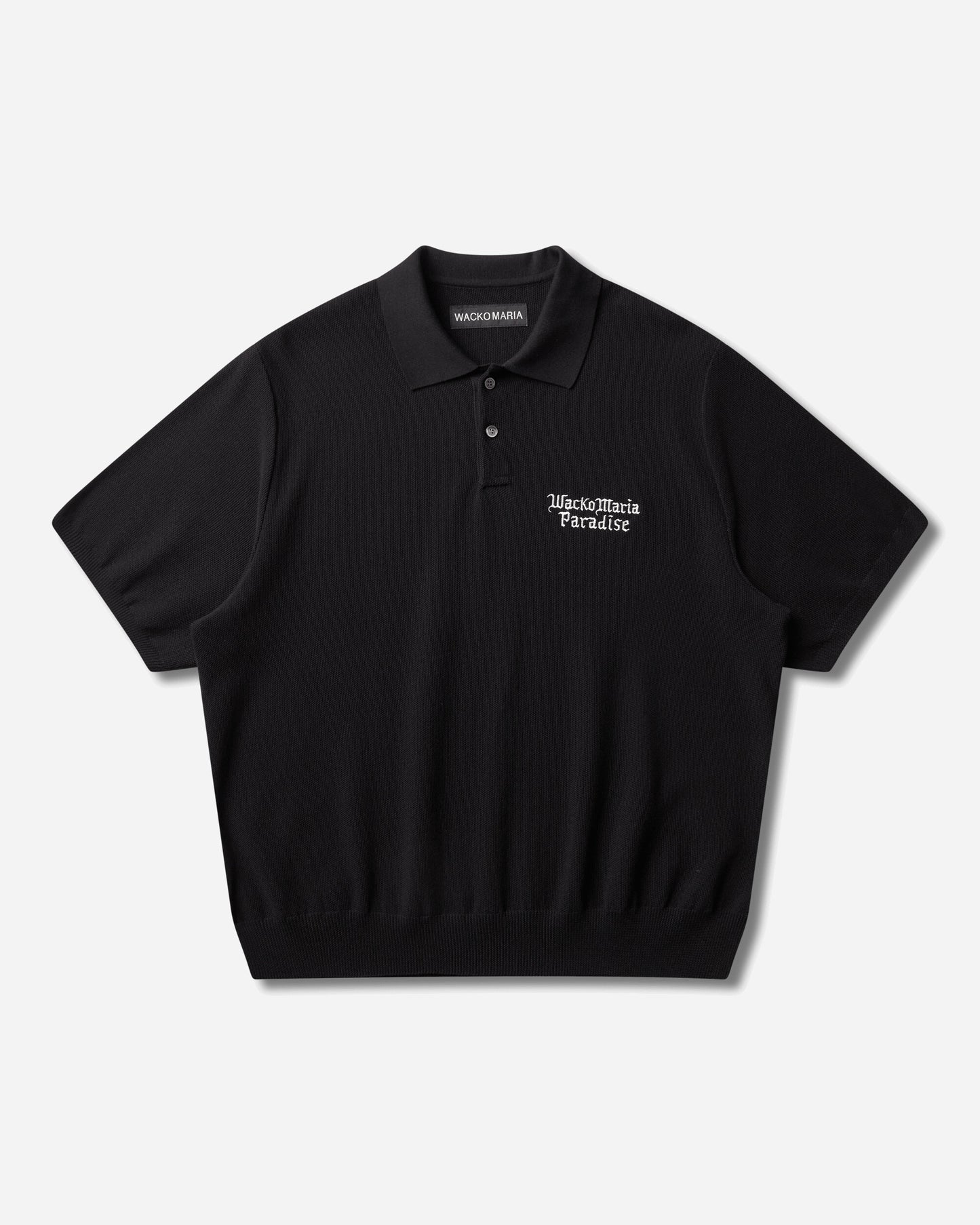 WACKO MARIA Knit Polo Shirt Black T-Shirts Polo 26SS-WMK-KN06 BLACK