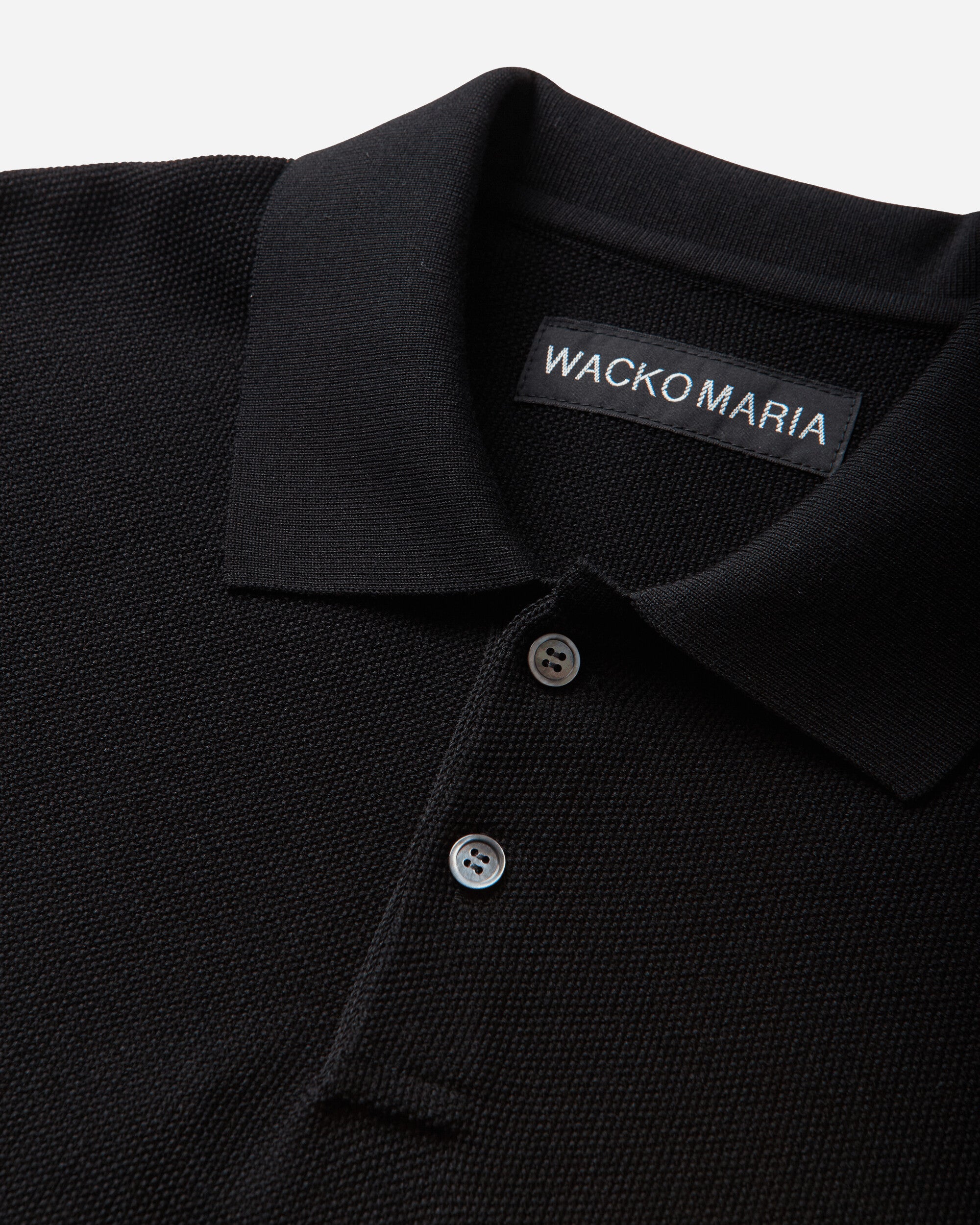 WACKO MARIA Knit Polo Shirt Black T-Shirts Polo 26SS-WMK-KN06 BLACK