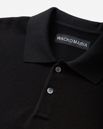 WACKO MARIA Knit Polo Shirt Black T-Shirts Polo 26SS-WMK-KN06 BLACK