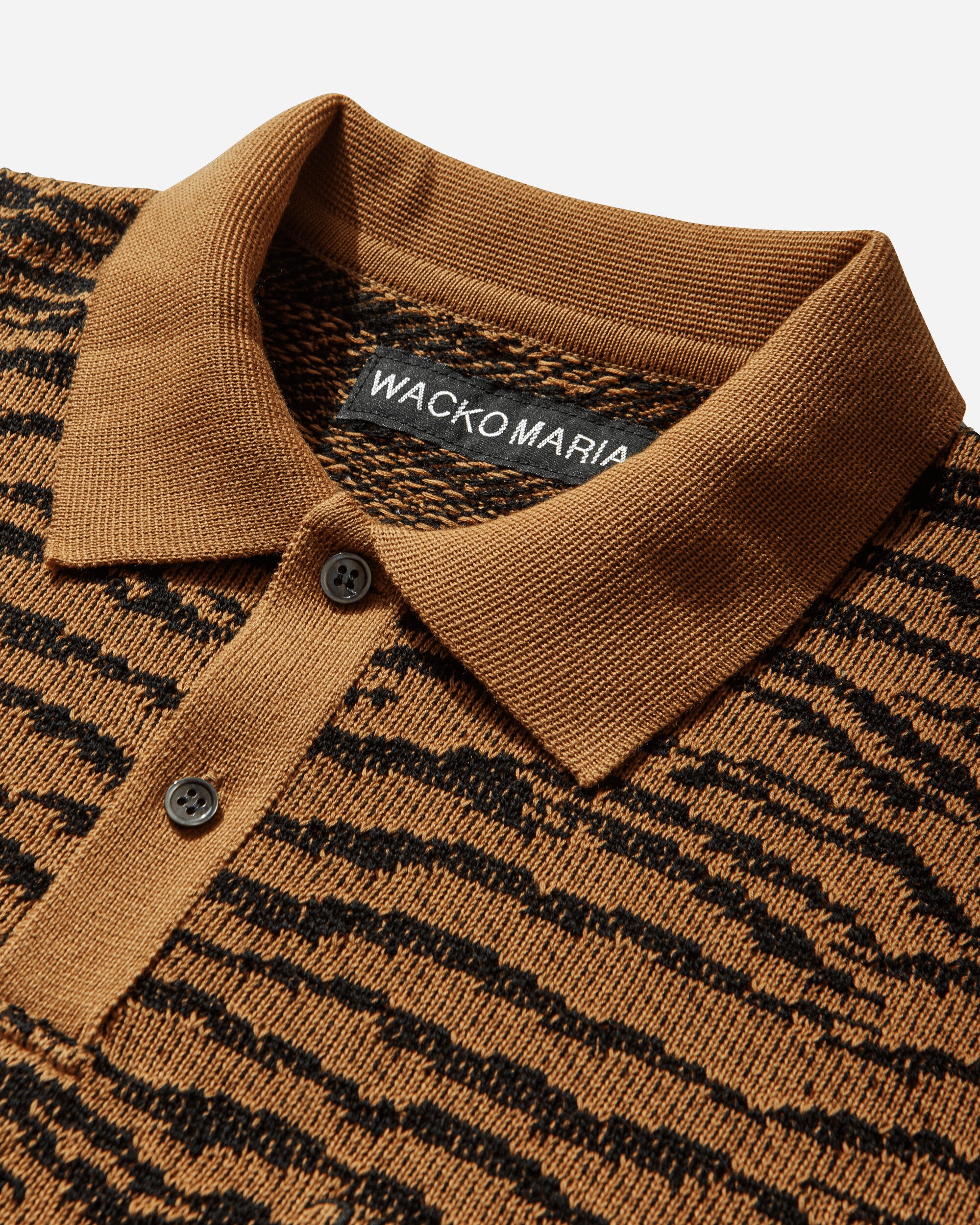 WACKO MARIA Tiger Knit Polo Shirt Orange T-Shirts Polo 26SS-WMK-KN05 ORANGE