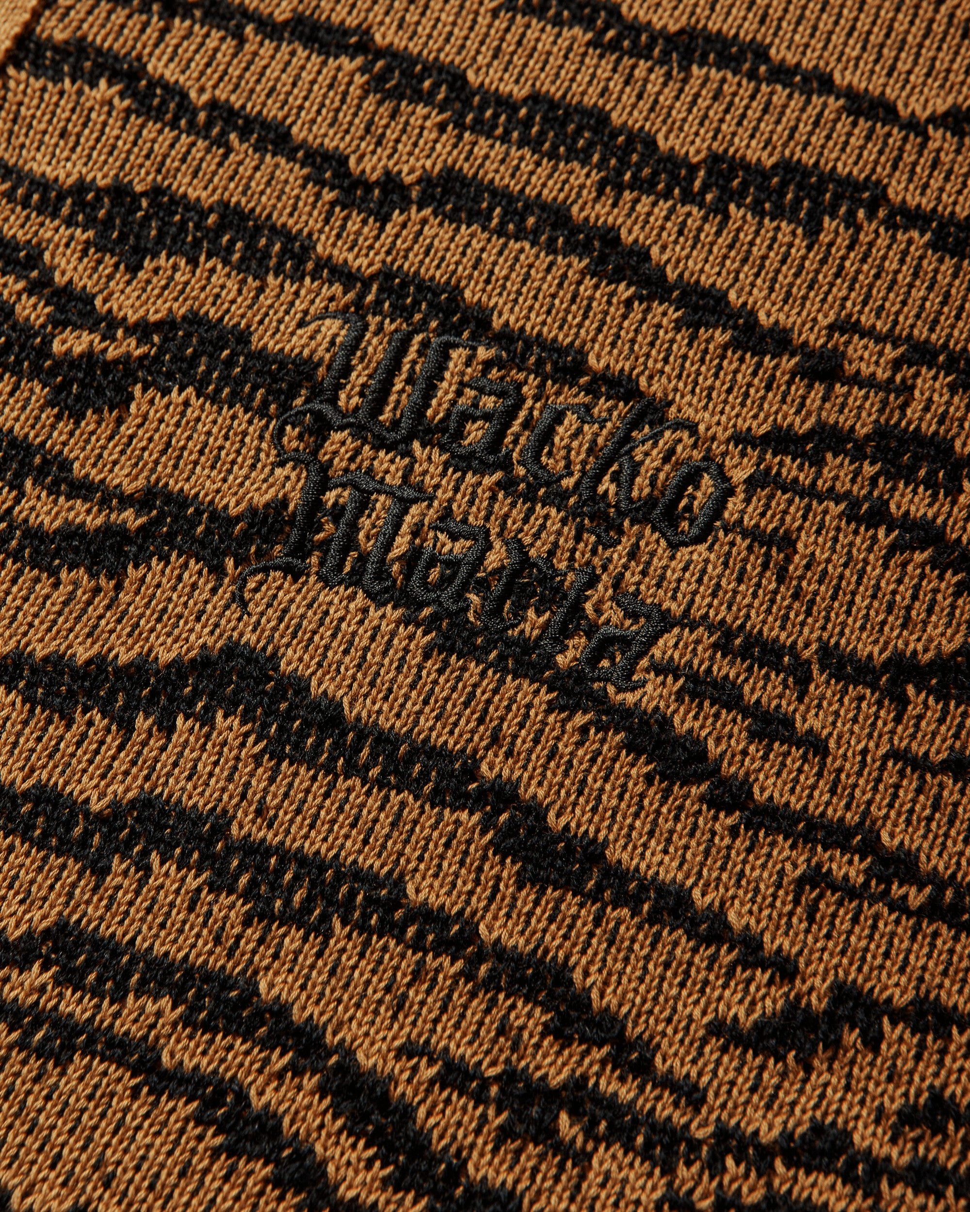 WACKO MARIA Tiger Knit Polo Shirt Orange T-Shirts Polo 26SS-WMK-KN05 ORANGE