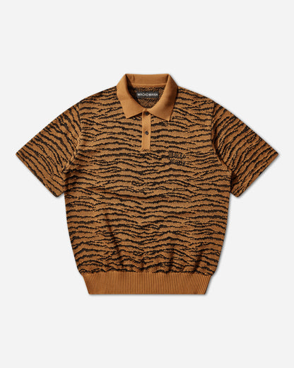 WACKO MARIA Tiger Knit Polo Shirt Orange T-Shirts Polo 26SS-WMK-KN05 ORANGE