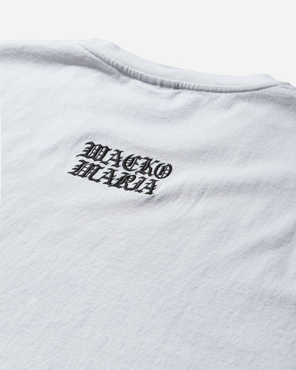 WACKO MARIA Death Row Records  Washed Heavy Weight Crew Neck T Shirt White T-Shirts Shortsleeve DEATHROW-WM-WT01 WHITE