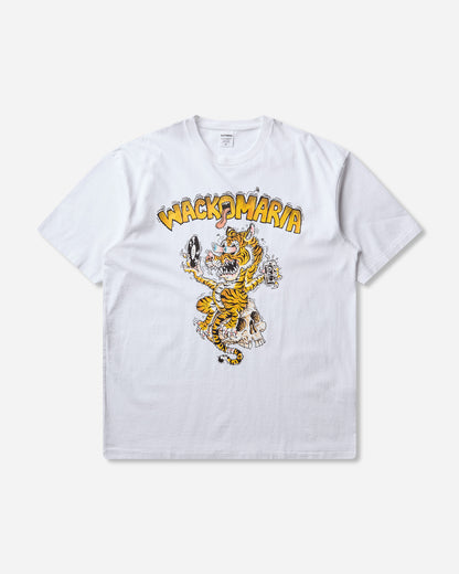 WACKO MARIA Tim Lehi/Washed Heavy Weight Crew Neck T-Shirt White T-Shirts Shortsleeve 26SS-WMT-WT01 WHITE