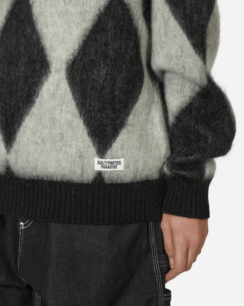 WACKO MARIA Diamond Mohair Crewneck Sweater Grey - Slam Jam