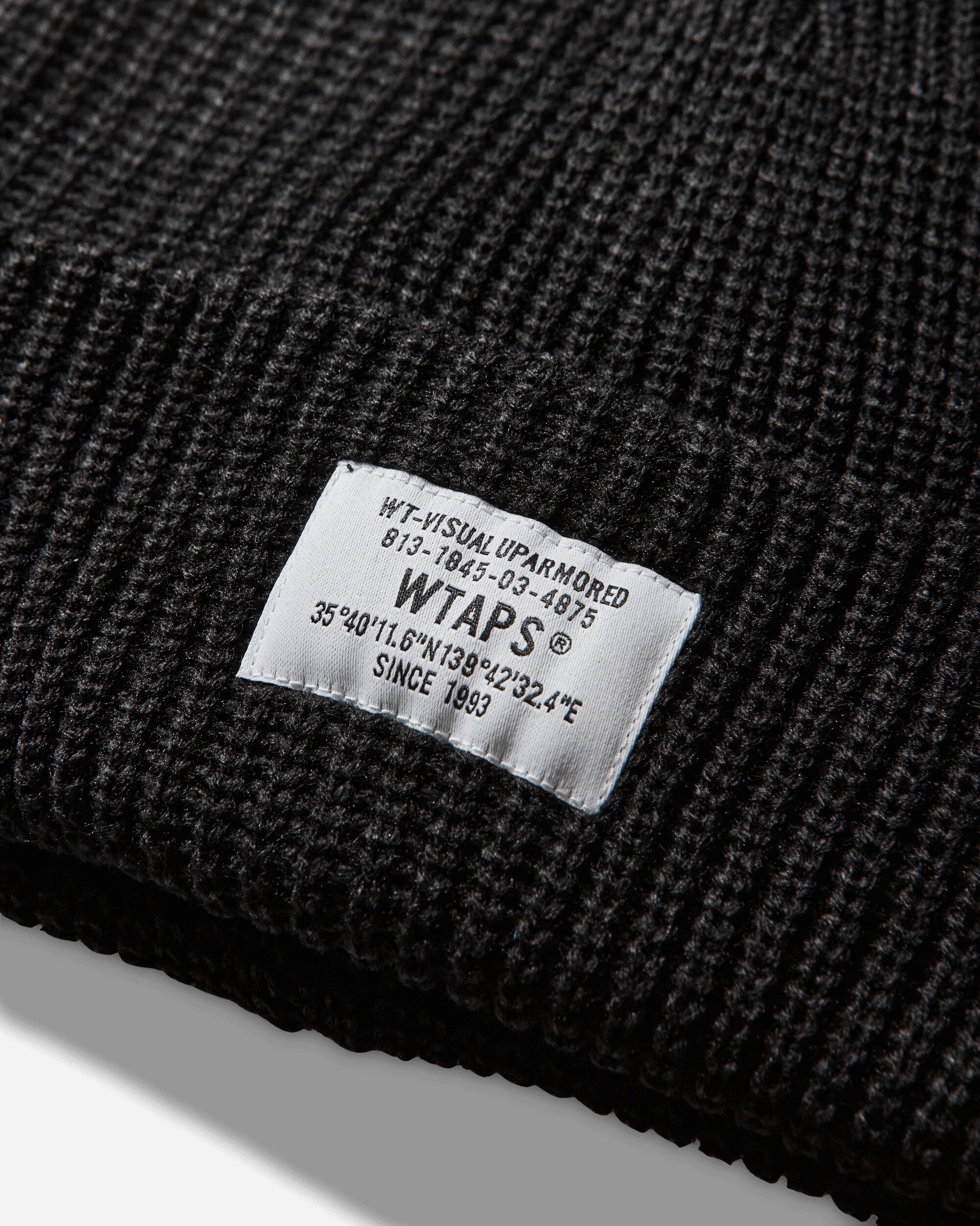 WTAPS Sgt  Beanie  Acrylic Black Hats Beanies 252MADT-HT03 BLACK