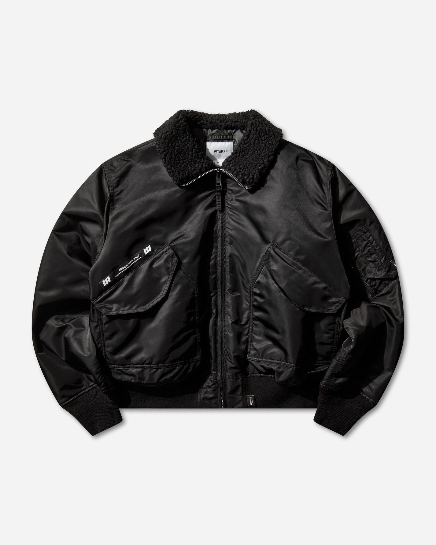 WTAPS Es  Jacket  Nylon Satin Cordura Black Coats and Jackets Bomber Jackets 252TQDT-JKM02 BLACK