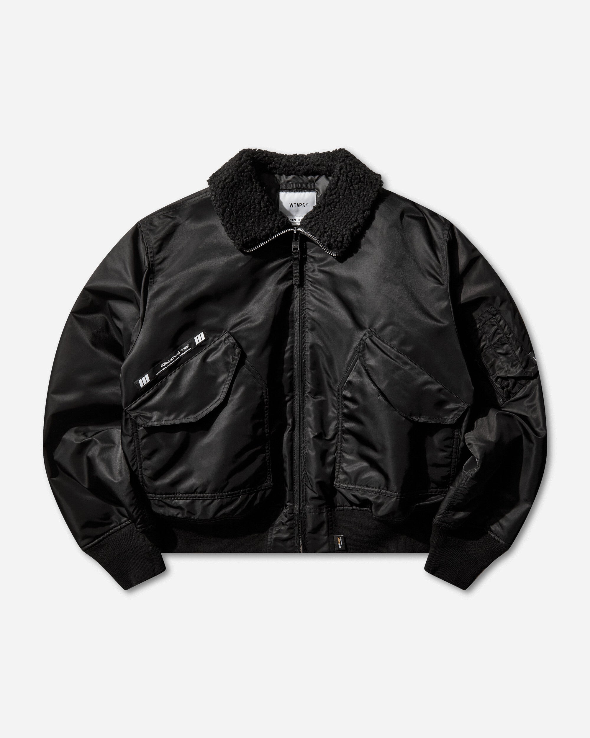 WTAPS Es  Jacket  Nylon Satin Cordura Black Coats and Jackets Bomber Jackets 252TQDT-JKM02 BLACK