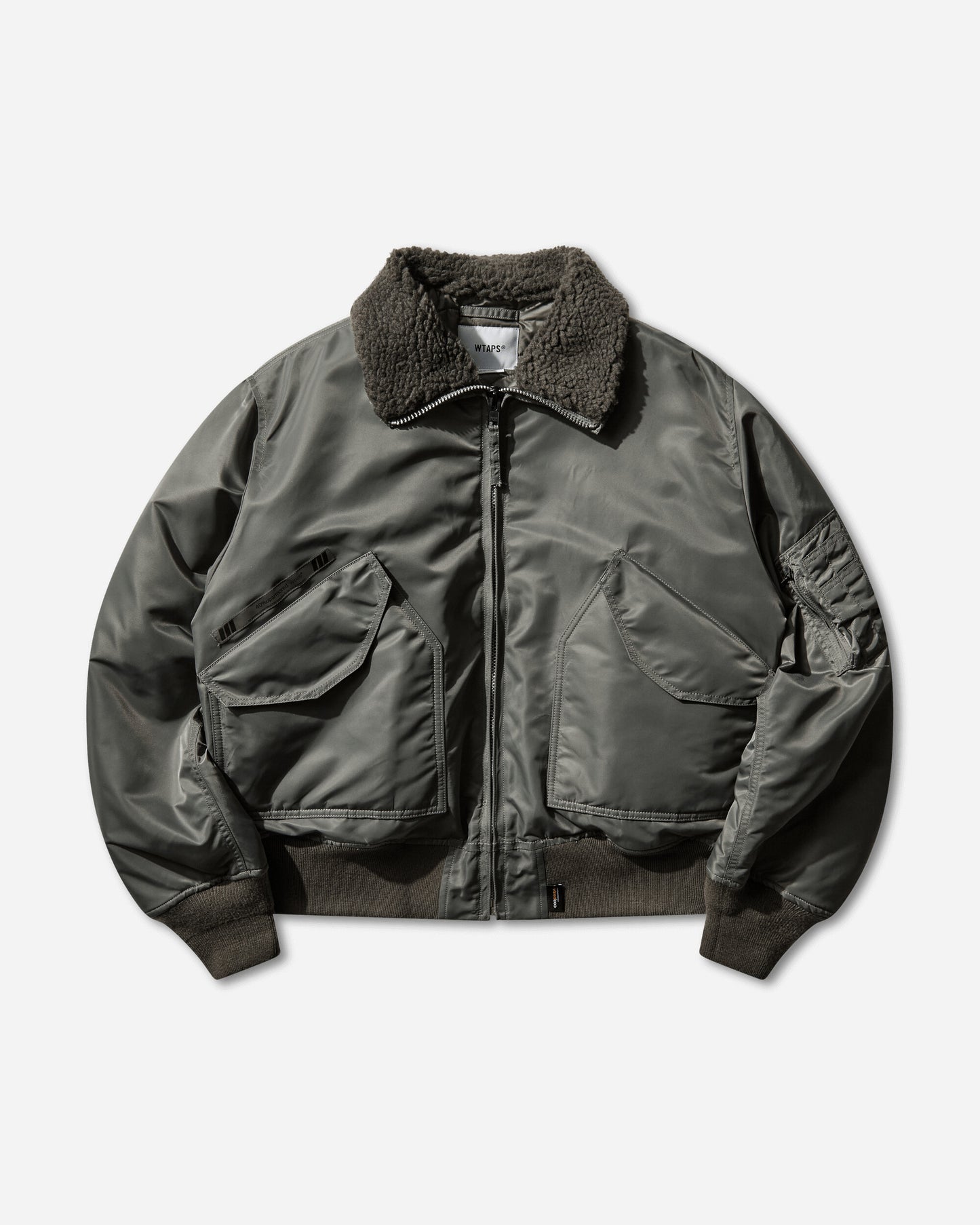 WTAPS Es  Jacket  Nylon Satin Cordura Olive Drab Coats and Jackets Bomber Jackets 252TQDT-JKM02 OLIVEDRAB