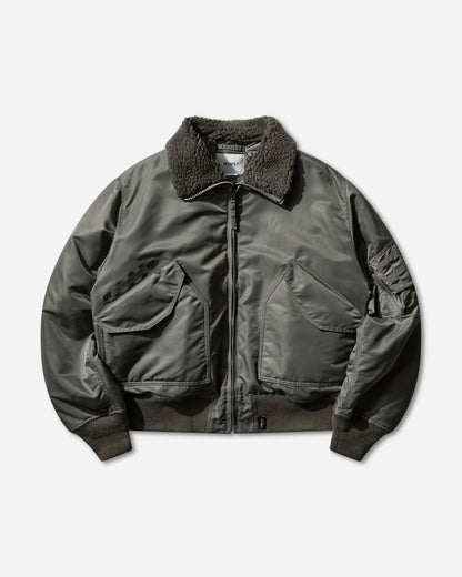 WTAPS Es  Jacket  Nylon Satin Cordura Olive Drab Coats and Jackets Bomber Jackets 252TQDT-JKM02 OLIVEDRAB