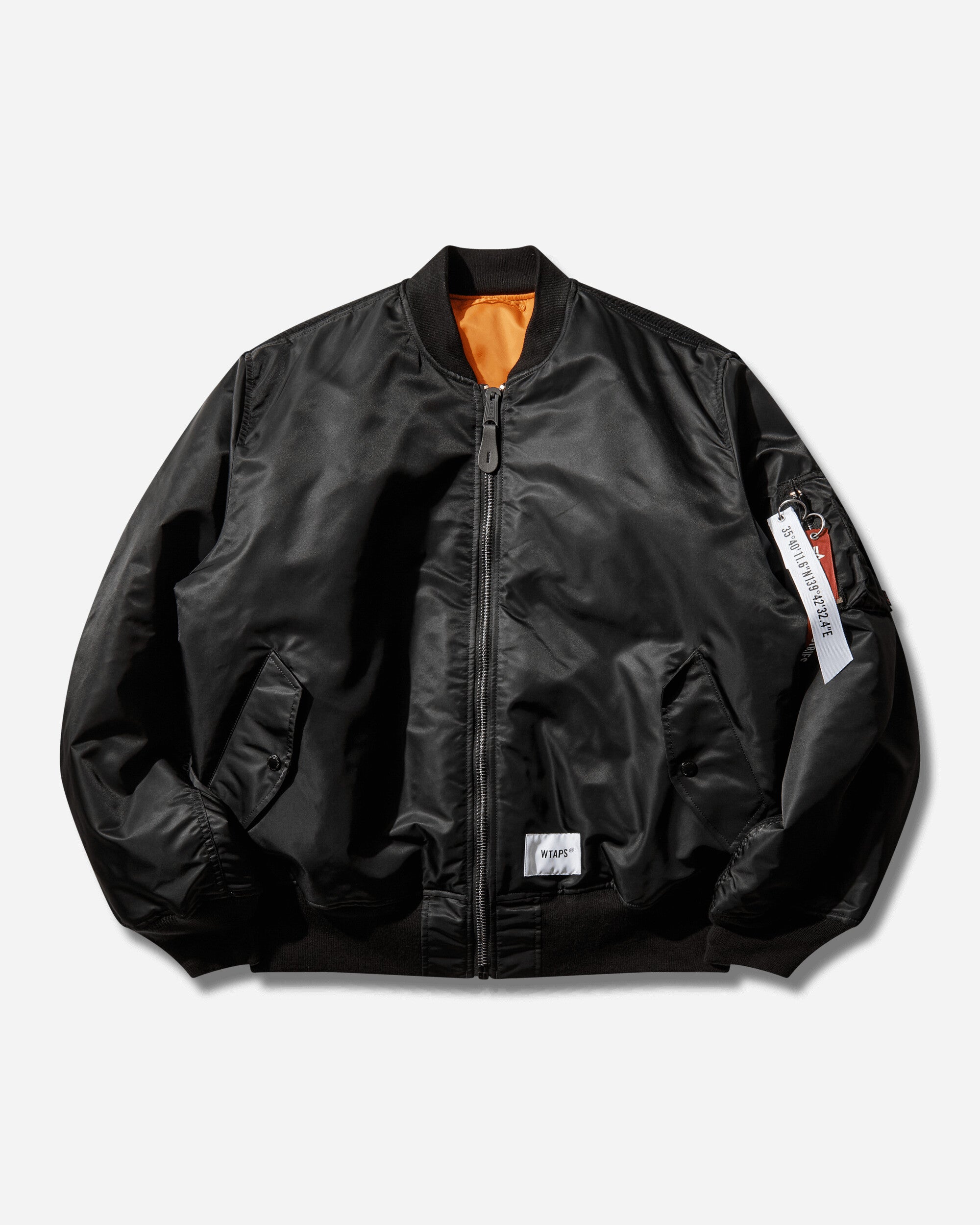WTAPS Ma1 Core Spec Jacket  Nylon Twill Alpha Industries Black Coats and Jackets Bomber Jackets 252USALD-JKM01S BLACK