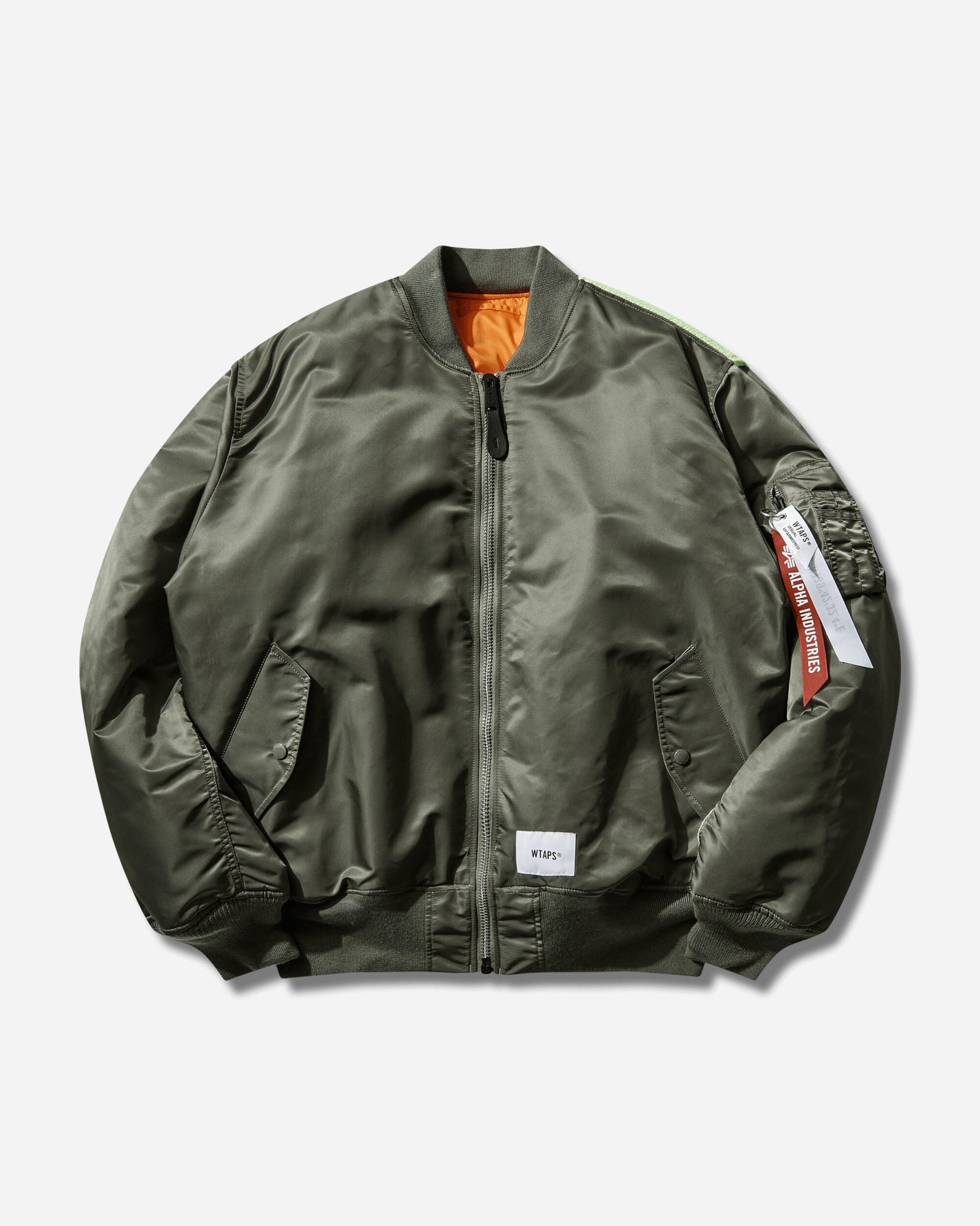 WTAPS Ma1 Core Spec Jacket  Nylon Twill Alpha Industries Olive Drab Coats and Jackets Bomber Jackets 252USALD-JKM01S OLIVE