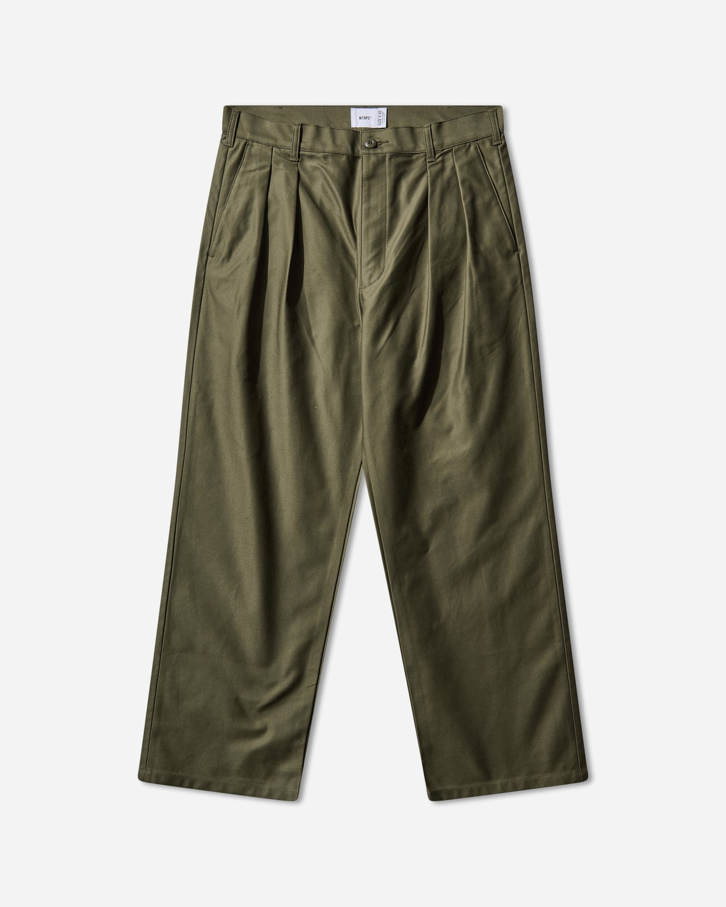 WTAPS Wrkt2501  Trousers  Cotton Backsatin Olive Drab Pants Chinos 252CWDT-PTM06 OLIVEDRAB