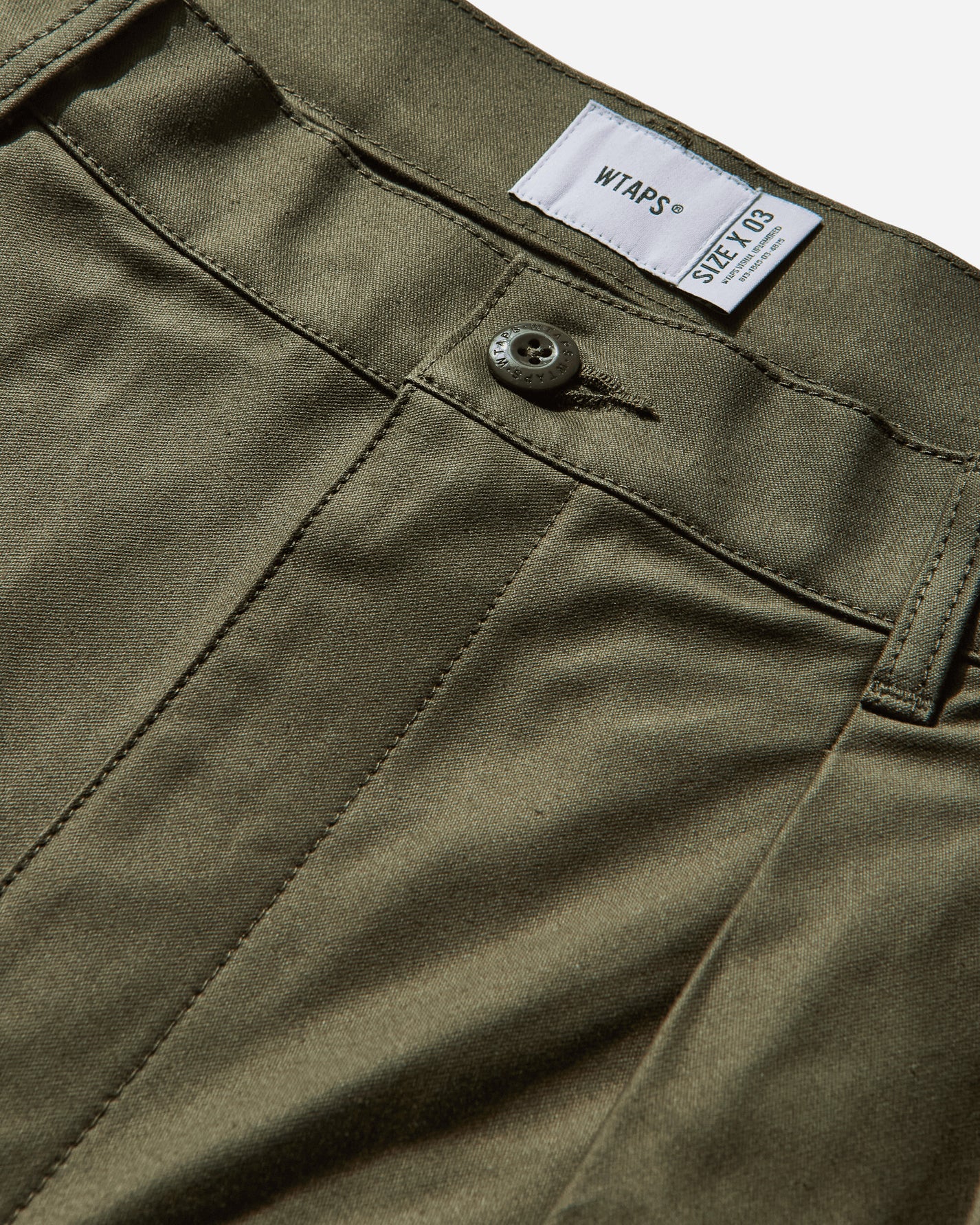 WTAPS Wrkt2501  Trousers  Cotton Backsatin Olive Drab Pants Chinos 252CWDT-PTM06 OLIVEDRAB