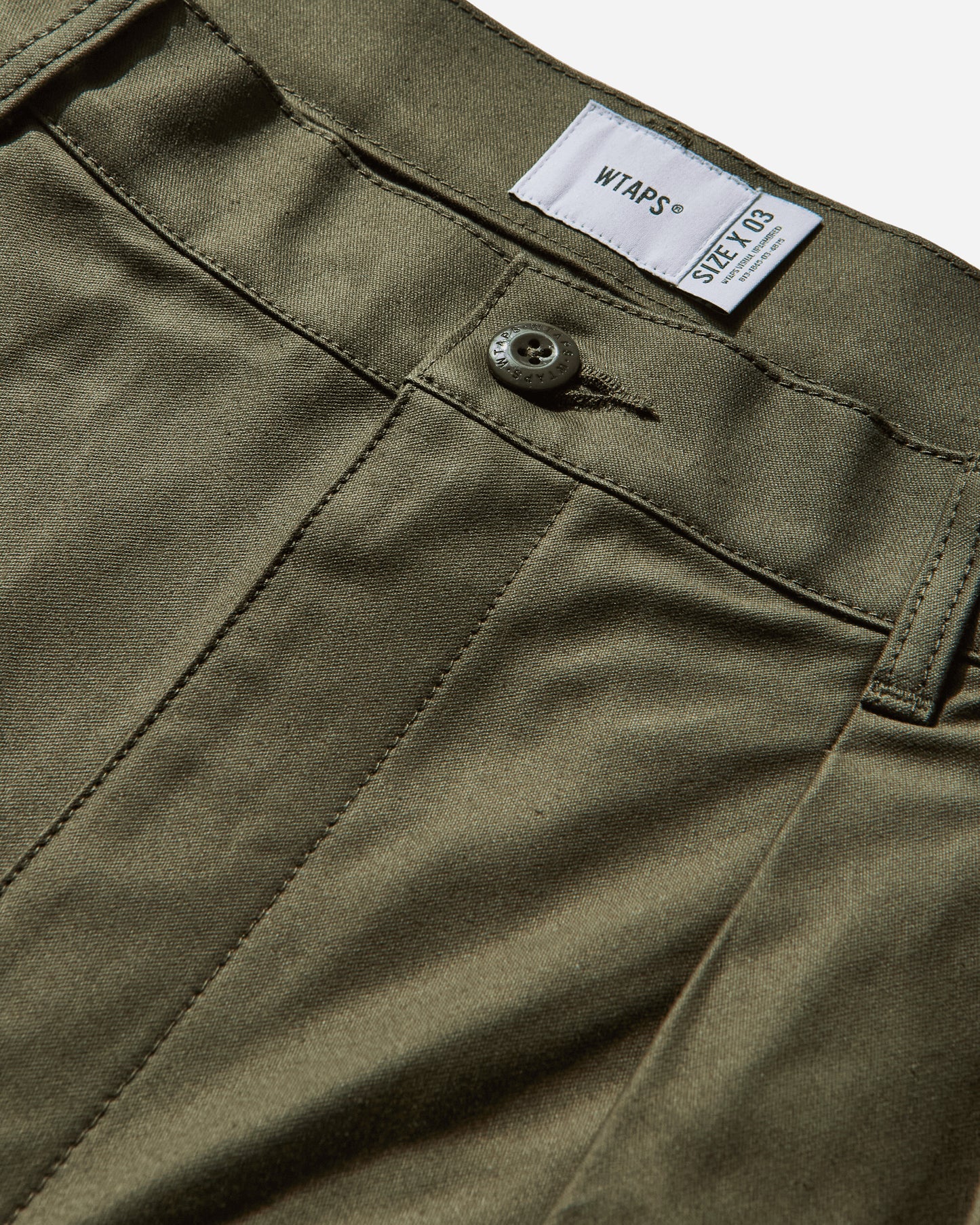 WTAPS Wrkt2501  Trousers  Cotton Backsatin Olive Drab Pants Chinos 252CWDT-PTM06 OLIVEDRAB