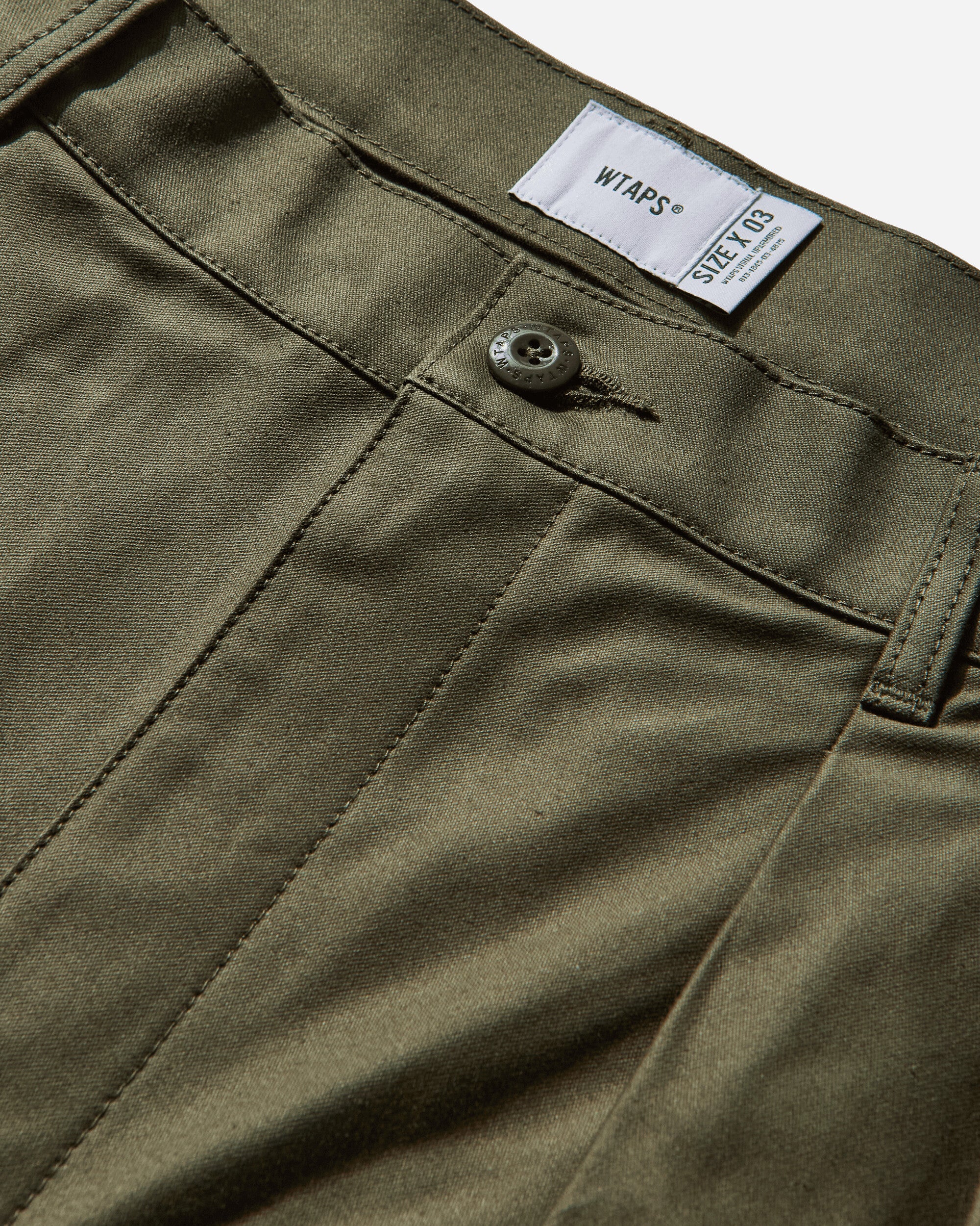 WTAPS Wrkt2501  Trousers  Cotton Backsatin Olive Drab Pants Chinos 252CWDT-PTM06 OLIVEDRAB