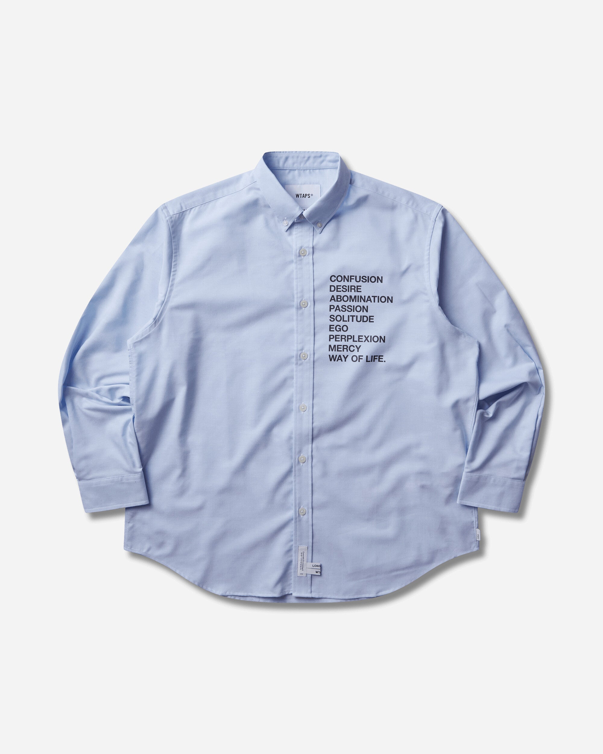 WTAPS Bd 01 Ls Ctpl Oxford Rf Blue T-Shirts Longsleeve 261CWDT-SHM02 BLU