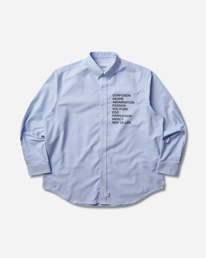 WTAPS Bd 01 Ls Ctpl Oxford Rf Blue T-Shirts Longsleeve 261CWDT-SHM02 BLU