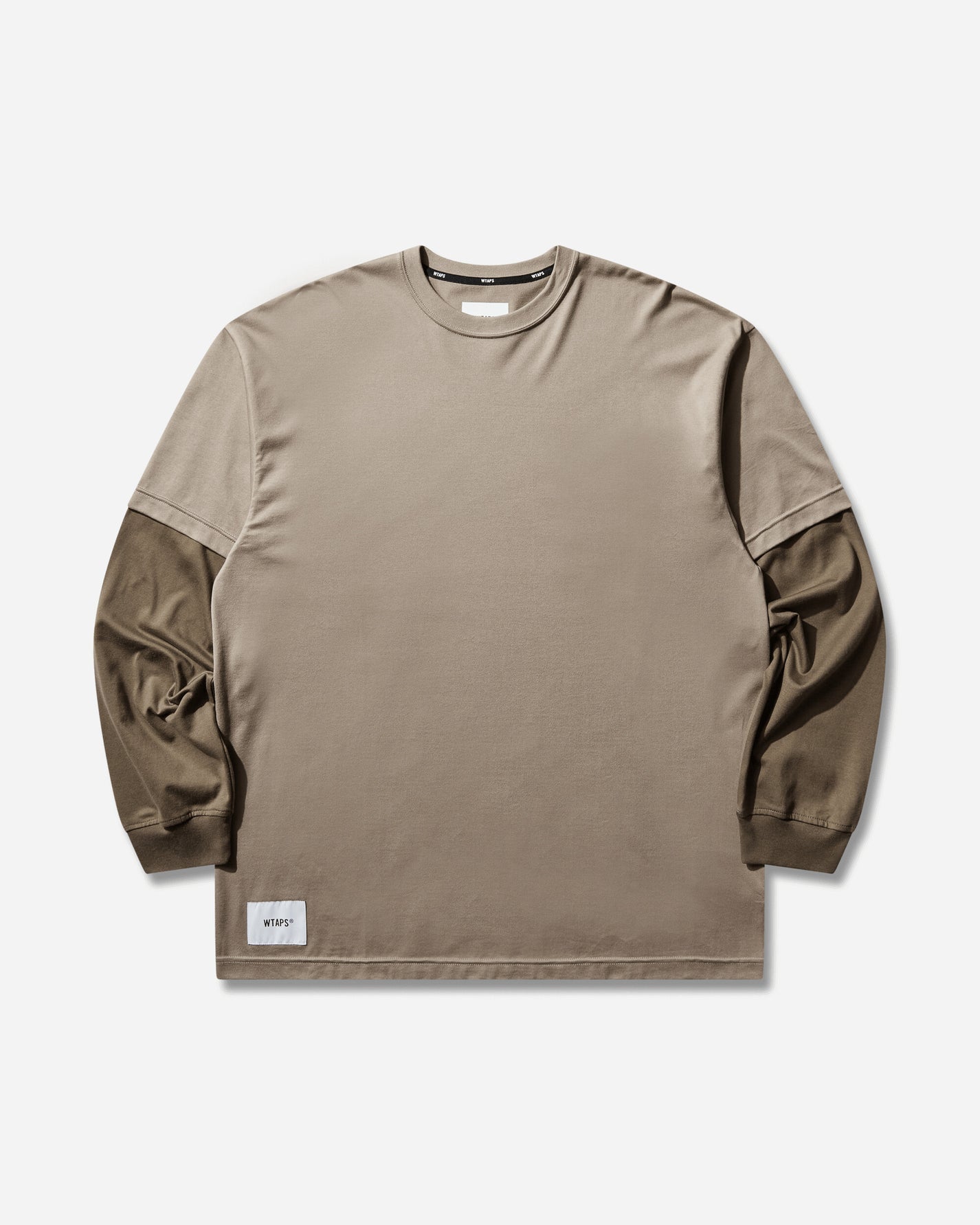 WTAPS Sldr 01  Ls  Cotton Beige T-Shirts Longsleeve 252ATDT-CSM19 BEIGE