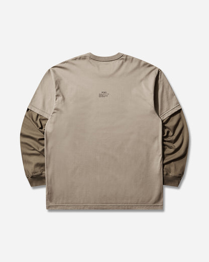 WTAPS Sldr 01  Ls  Cotton Beige T-Shirts Longsleeve 252ATDT-CSM19 BEIGE