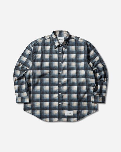 WTAPS Txt 02 Ls Cotton Flannel Textile Of Blue T-Shirts Longsleeve 261TQDT-SHM02 BLU