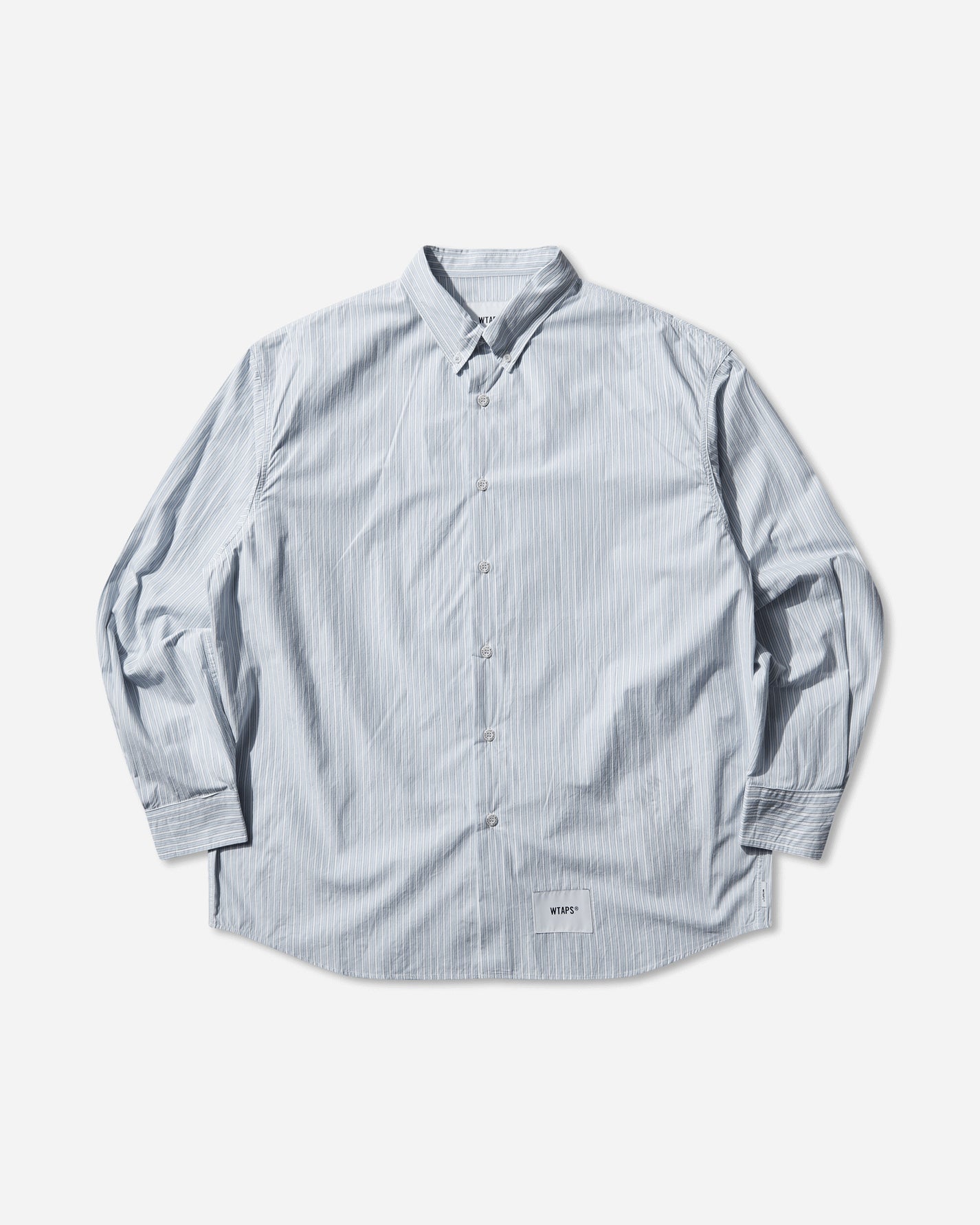WTAPS Bd 06  Ls  Cotton Broadcloth Textile Of Blue Shirts Longsleeve Shirt 252WVDT-SHM01 BLUE