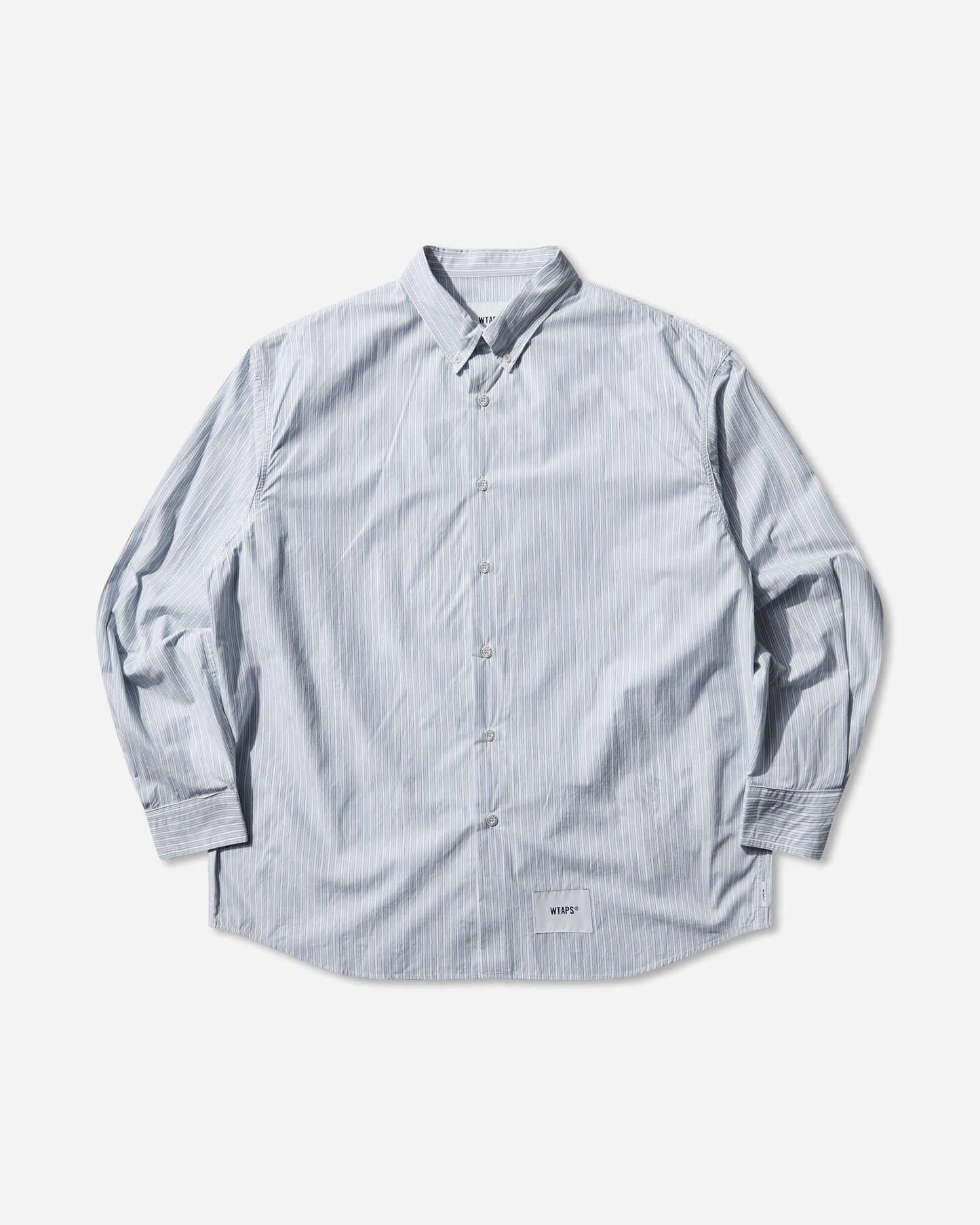 WTAPS Bd 06  Ls  Cotton Broadcloth Textile Of Blue Shirts Longsleeve Shirt 252WVDT-SHM01 BLUE